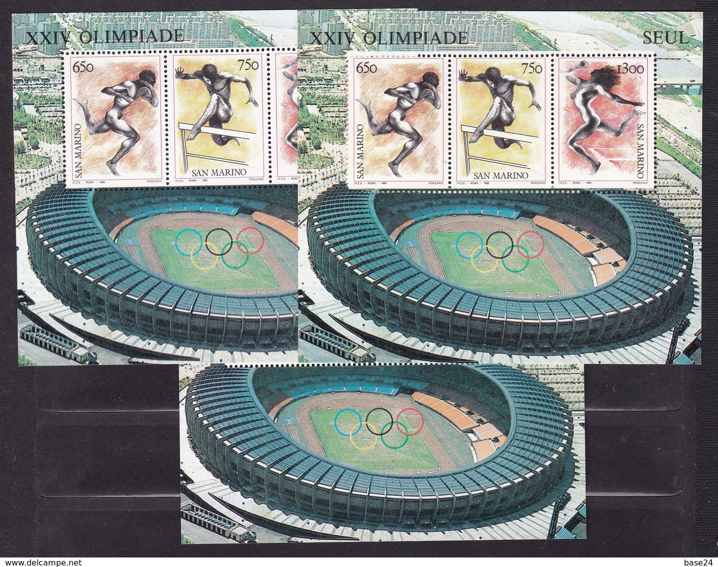 1988 San Marino Saint Marin OLIMPIADI SEUL SEOUL OLYMPICS  3 Foglietti MNH** 3 Souv.sheets - Estate 1988: Seul