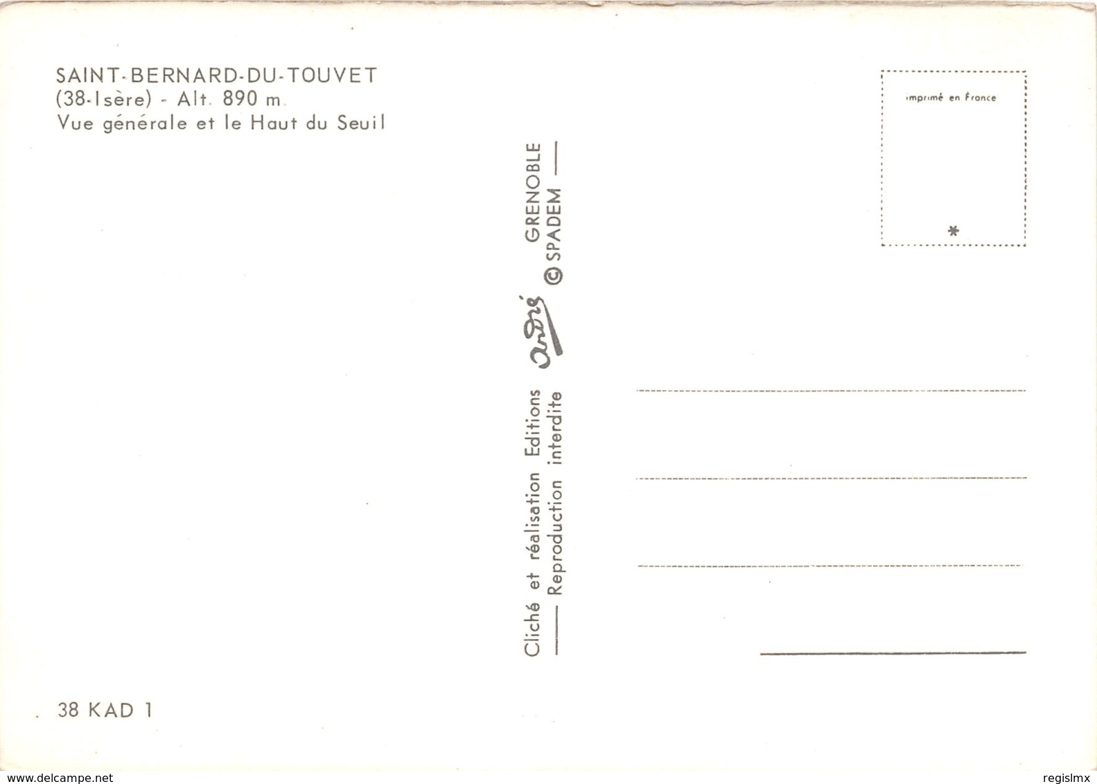 38-SAINT BERNARD DU TOUVET-N°1016-B/0389 - Autres & Non Classés