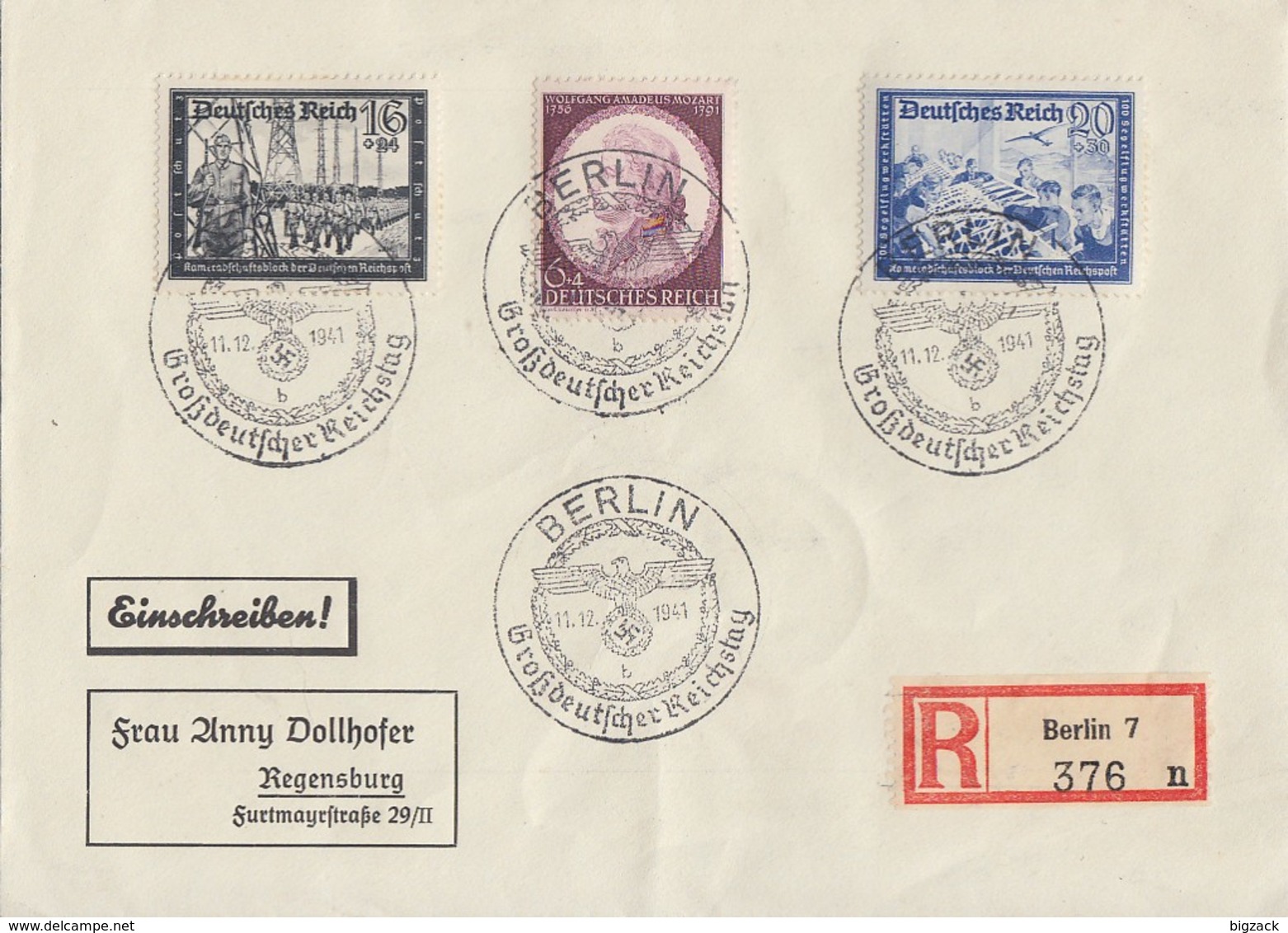 DR R-Brief Mif Minr.776,777,810 SST Berlin 11.12.41 - Briefe U. Dokumente