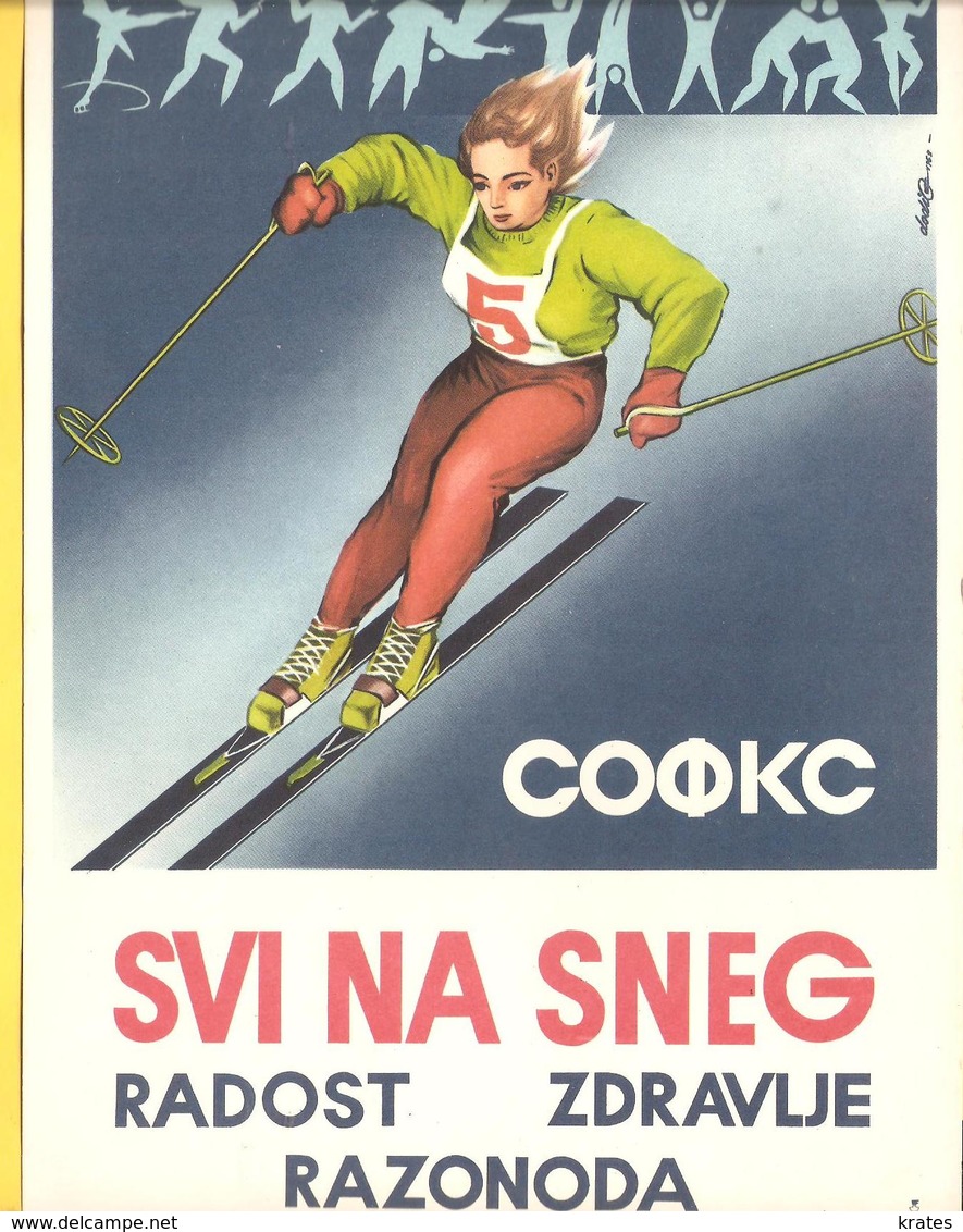 Old Advertising - SKI, Yugoslavia, Svi Na Sneg, 24 X 17 Cm - Andere & Zonder Classificatie