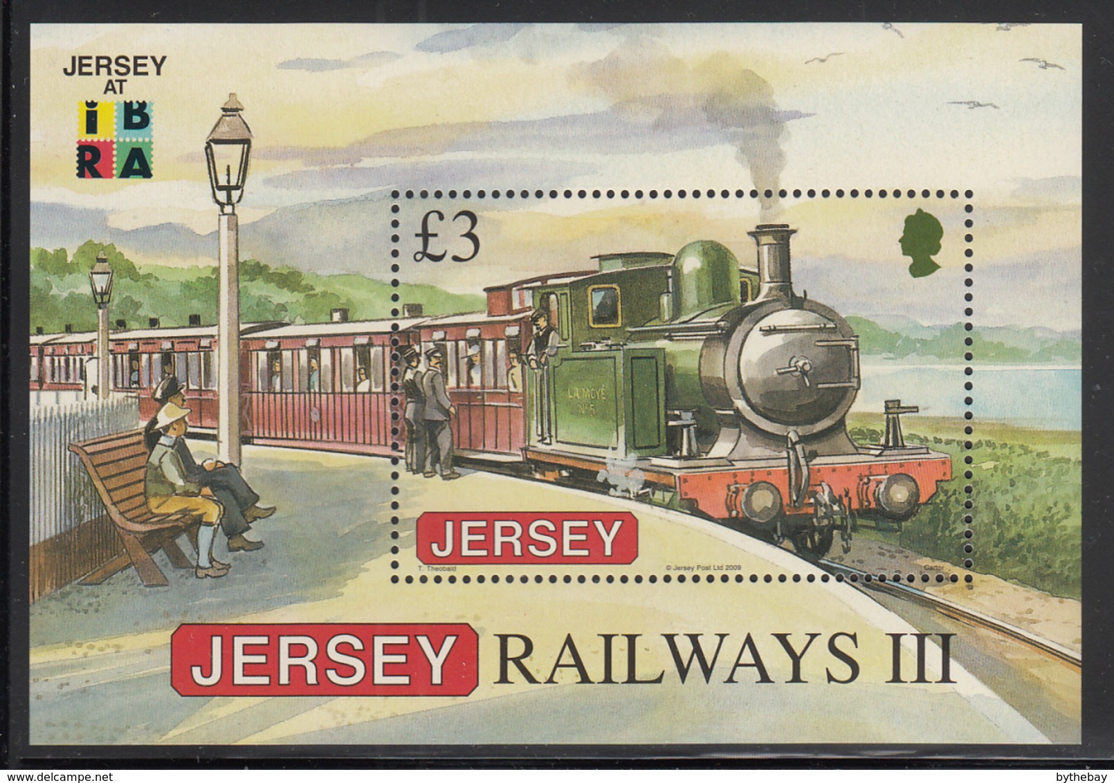 Jersey 2009 MNH Scott #1379a 3pd 2-4-0TCorbiere Locomotive IBRA Emblem - Philatelic Exhibitions