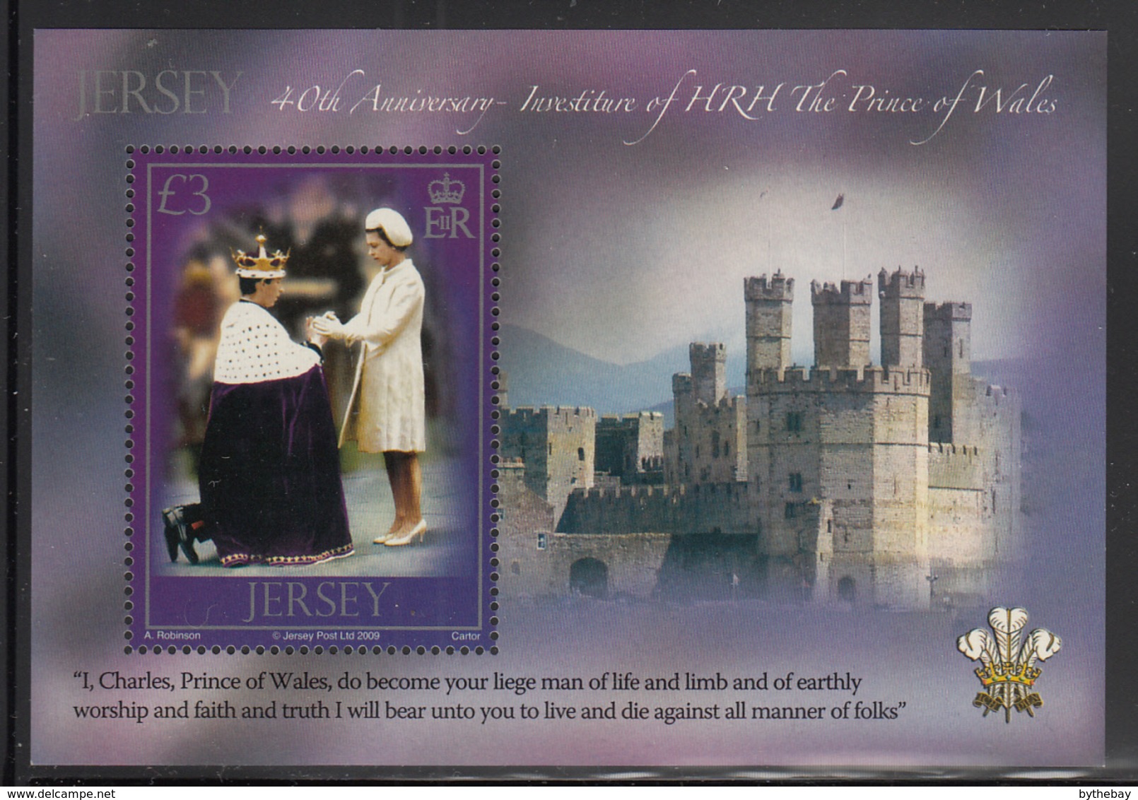 Jersey 2009 MNH Scott #1382 3pd Investiture Of Prince Of Wales, 40th Anniversary - Jersey