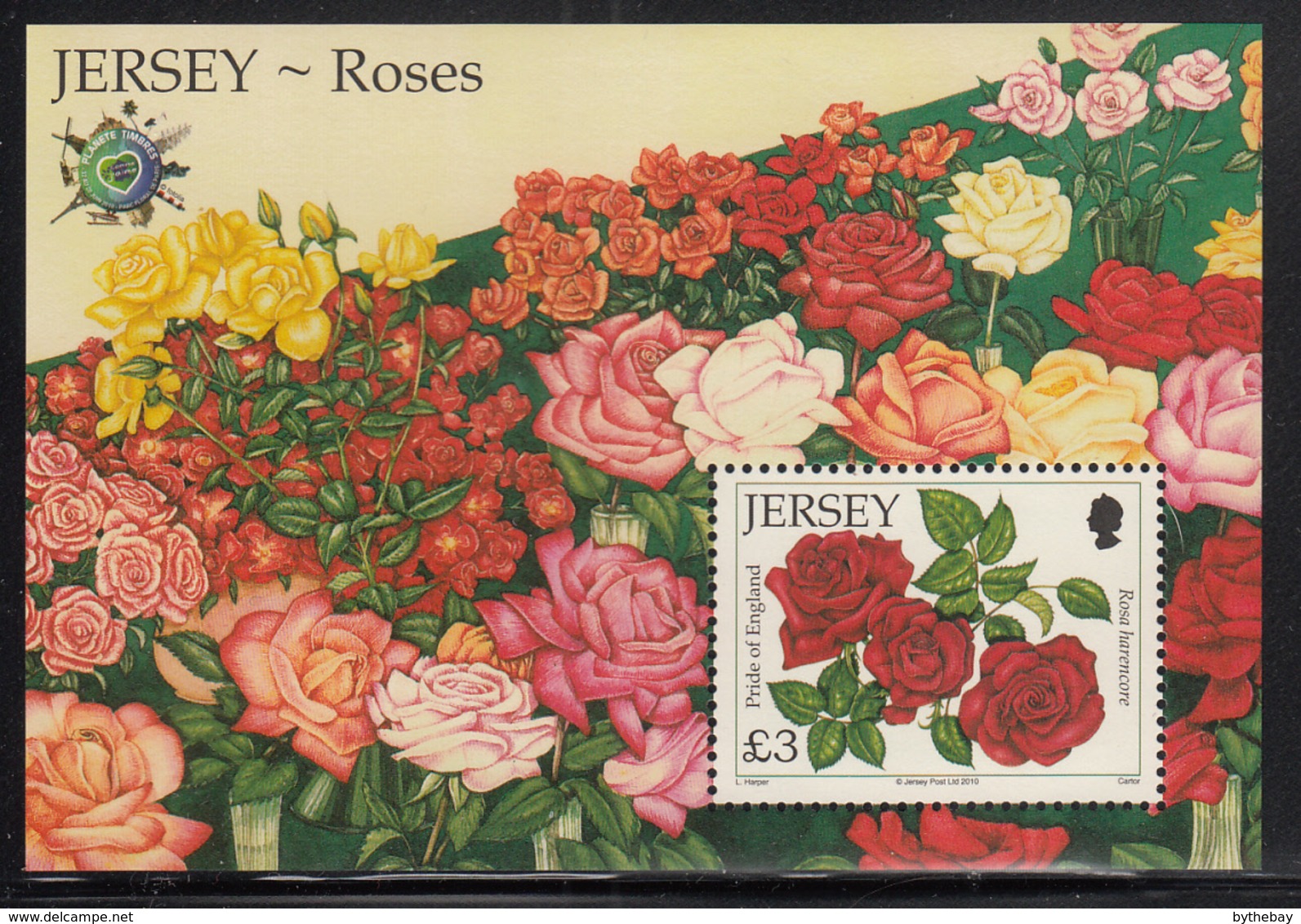 Jersey 2010 MNH Scott #1455a 3pd Pride Of England Rose Salon Du Timbre Emblem - Expositions Philatéliques