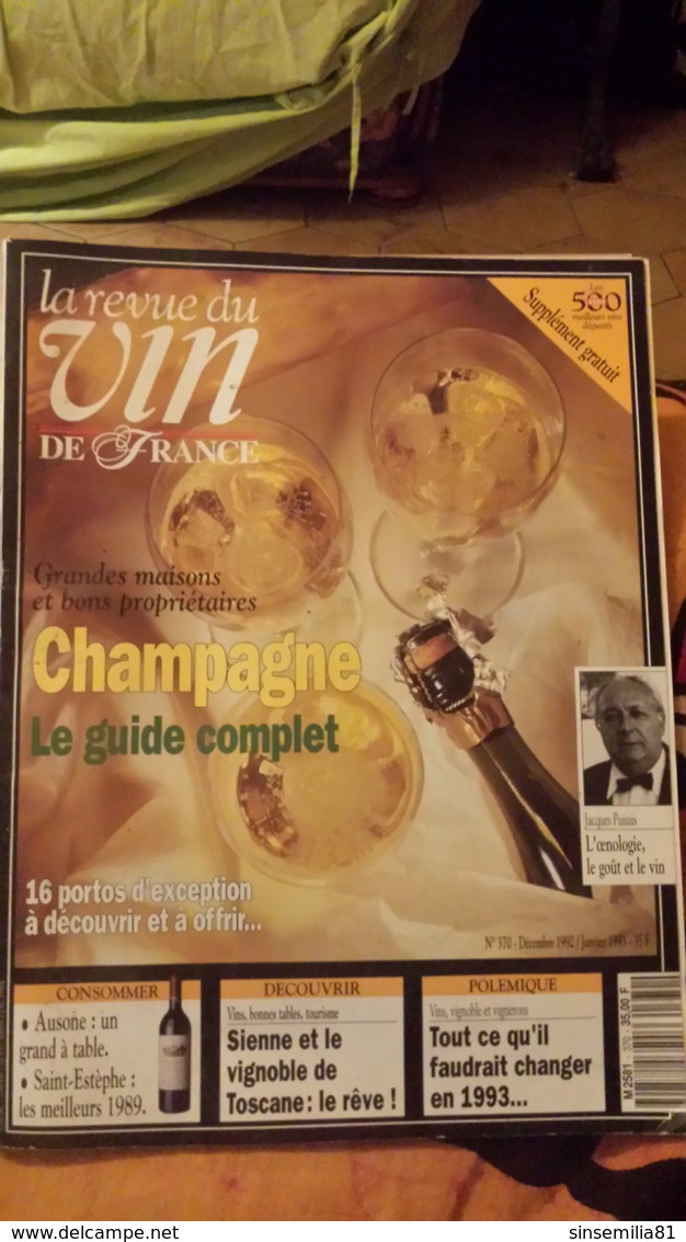 La Revue Du Vin De France N°370 Décembre 1992/ Janvier 1993 - Champagne - Culinaria & Vinos