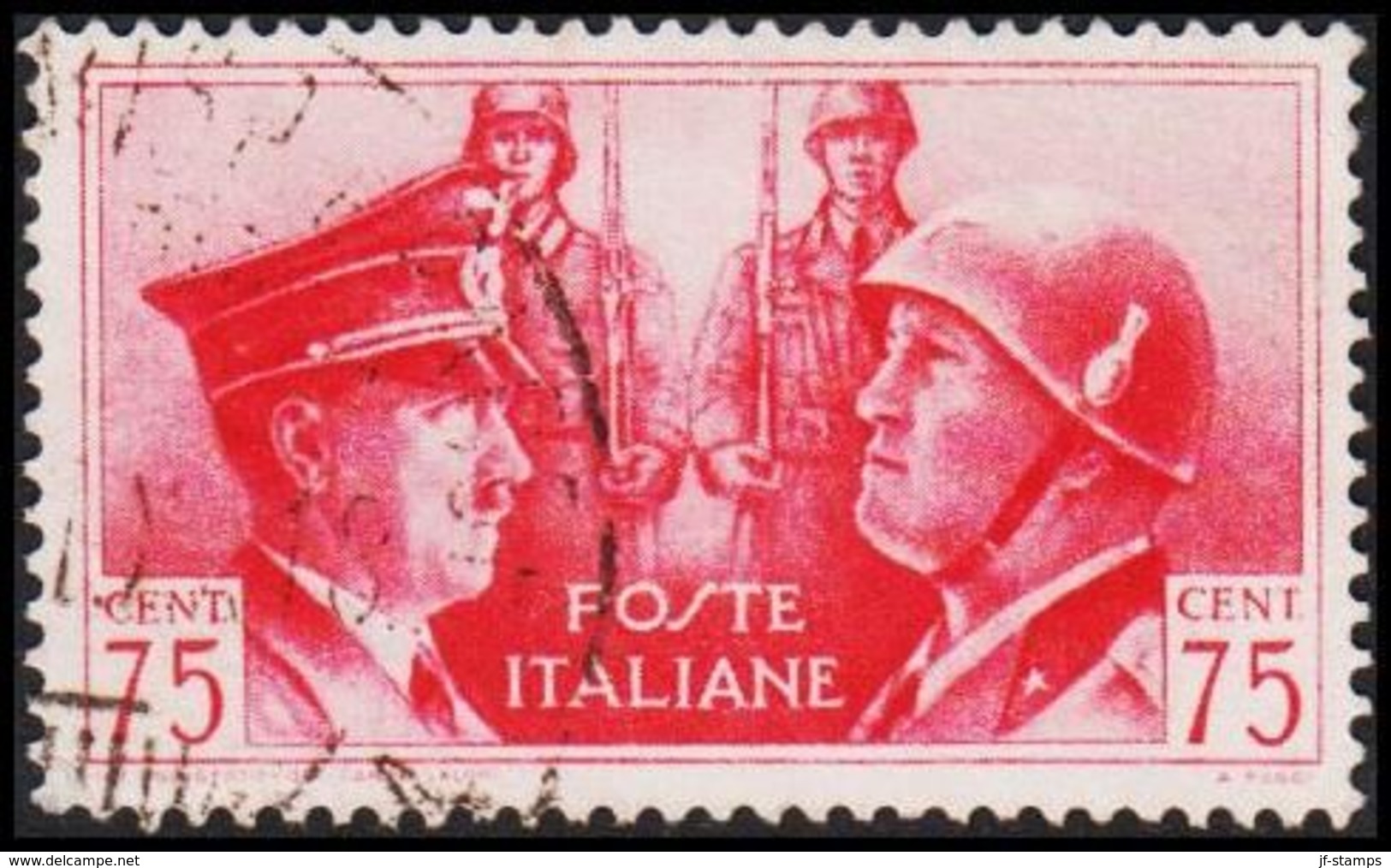 1941. HITLER & MUSSOLINI. CENT 75. (Michel 627) - JF308467 - Oblitérés