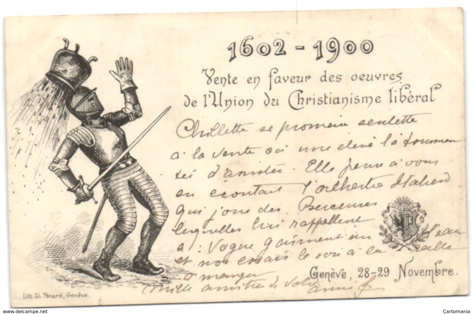 1602-1900 Vente En Faveur Des Oeuvres De L'union Du Christianisme Lib�ral - Gen�ve 28-29 Novembre 1900 - Autres & Non Classés