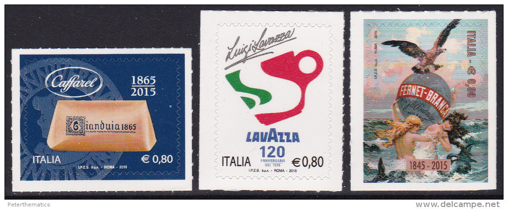 ITALY ,2015, MNH, PRODUCTS, COFFEE, CHOCOLATE, 3v S/A - Other & Unclassified