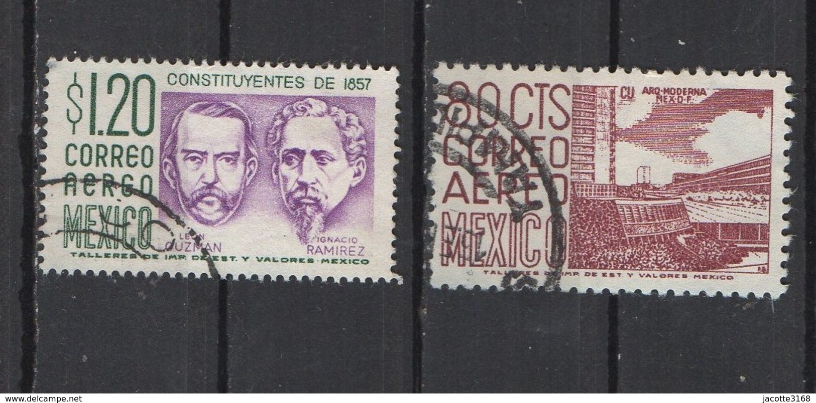 Mexique   Courrier Poste Aérienne 2 Timbres De Valeurs Différentes - Mexique