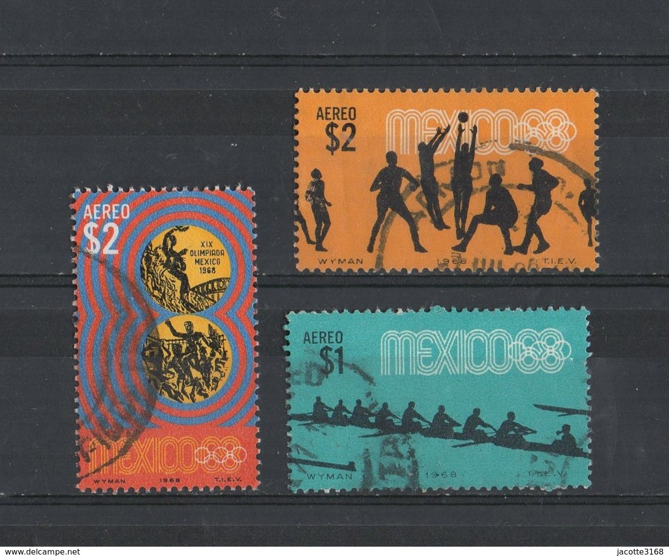 Mexique   1968  Jeux Olympiques Lot De 3 Timbres - Mexico