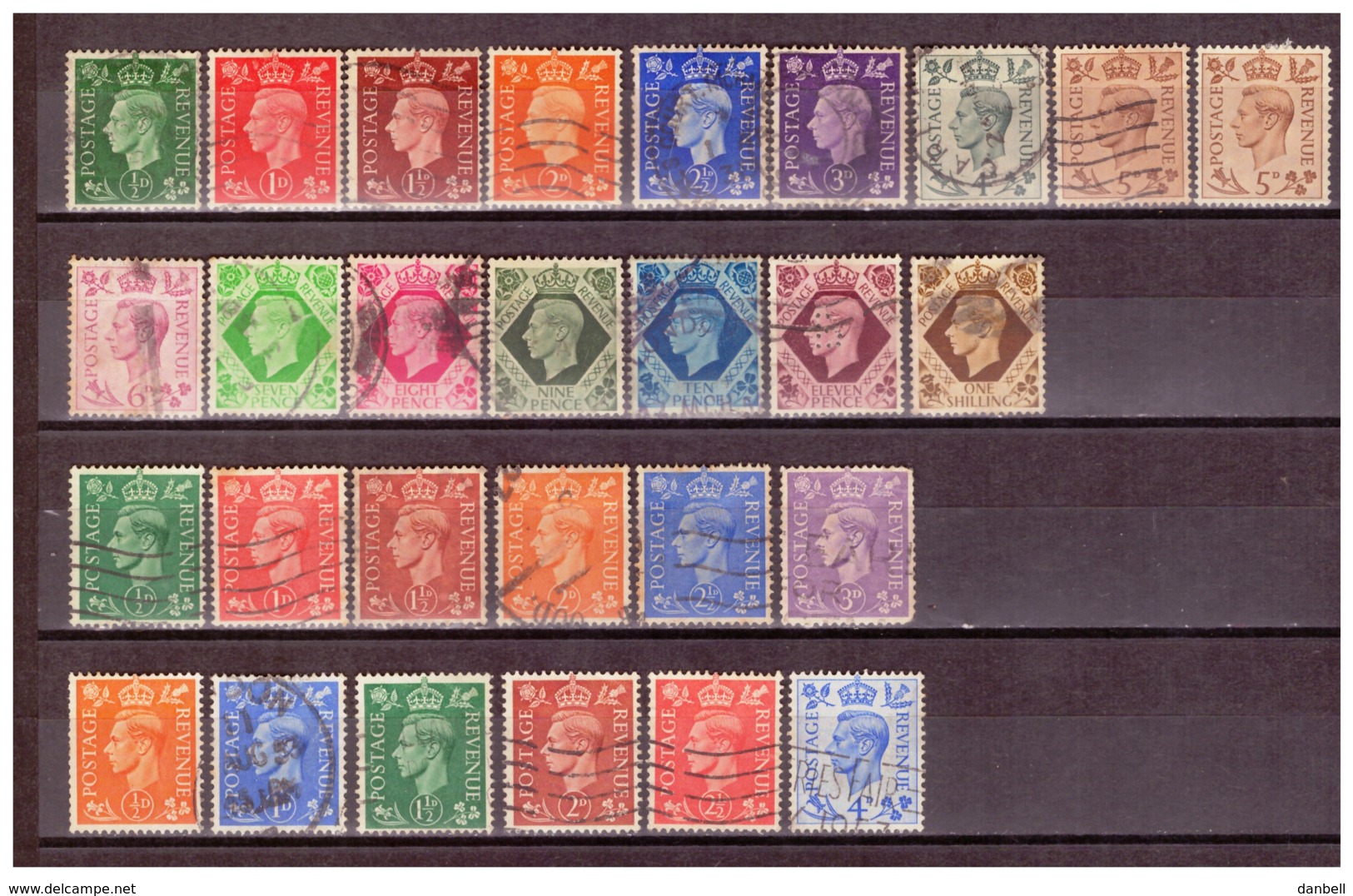 GB114)GRAN BRETAGNA 1937-1951 Giorgio VI - 3 Serie Cpl 27val USED - Used Stamps
