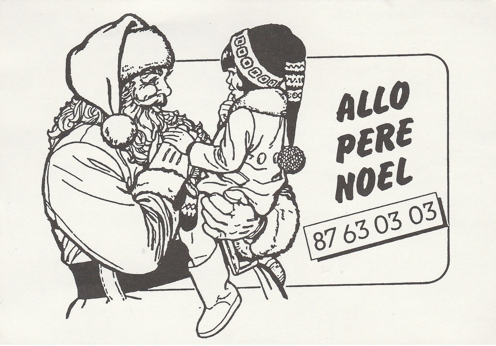 Carte Publicitaire Allo Père Noel - Le Téléphone Du Père Noel... - Santa Claus