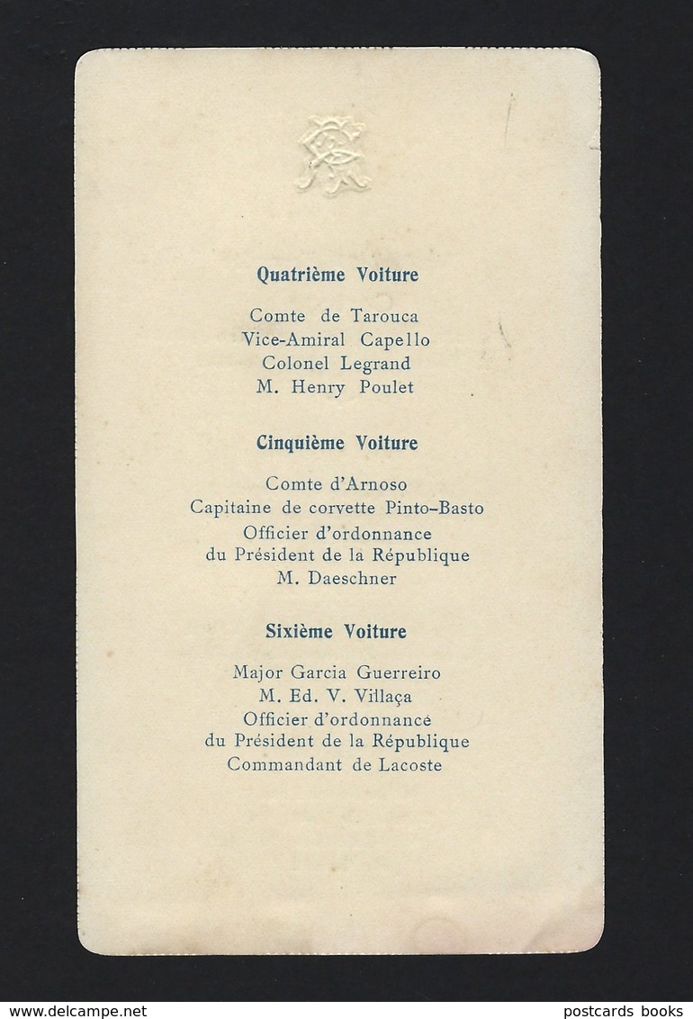 1905 Cortejo Comitiva REI D.CARLOS Em França. Cortege ROI De PORTUGAL Au Palais Affaires Etrangeres HOTEL VILLE Loubet - Programmes