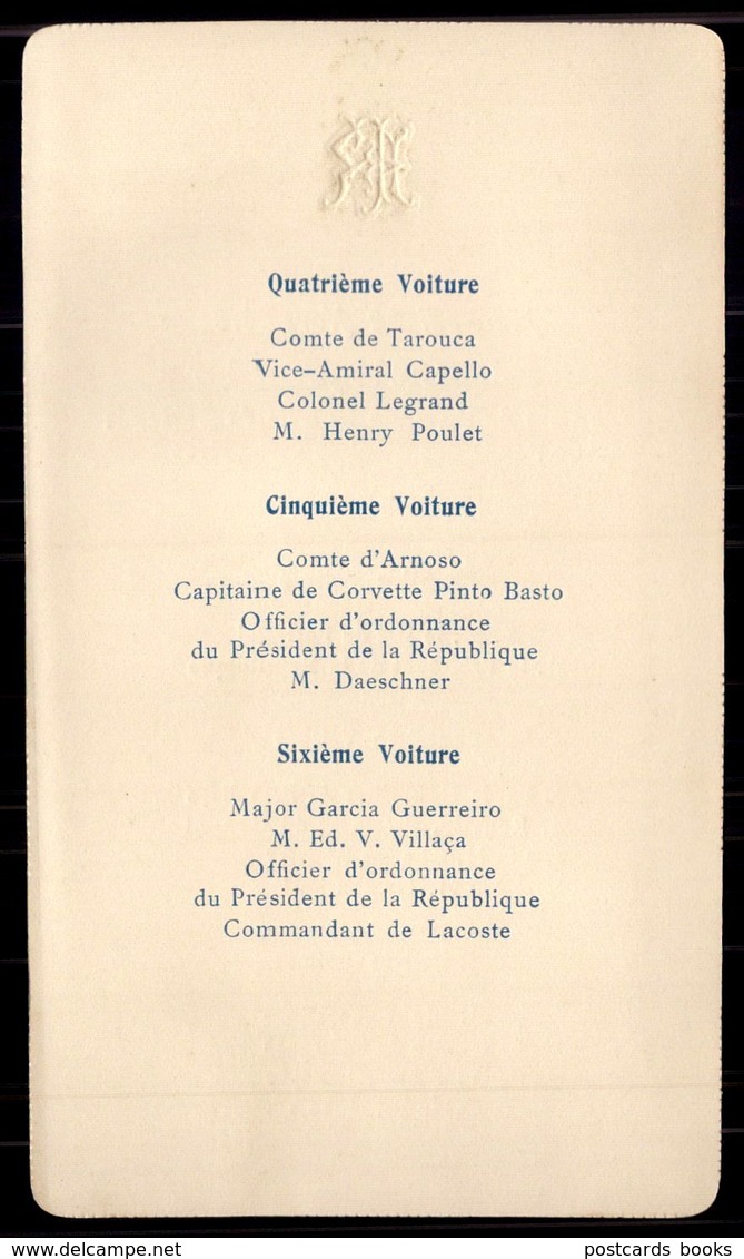 1905 Cortejo Da Visita REI D.CARLOS A França, C/ Presidente LOUBET. Cortege Du ROI De PORTUGAL Gare Bois Bologne FRANCE - Programmes