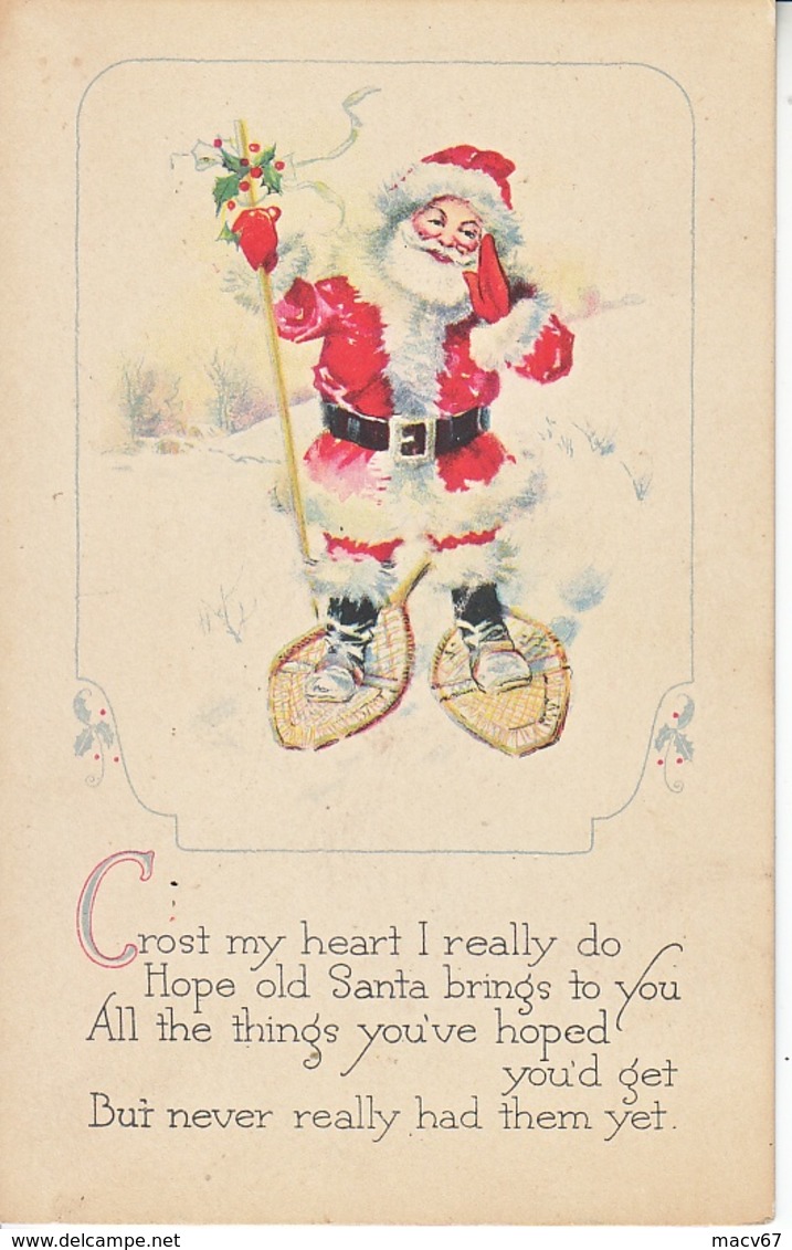 U.S. CHRISTMAS SEAL  1921  ON  SANTA  CLAUS  CARD - Other & Unclassified