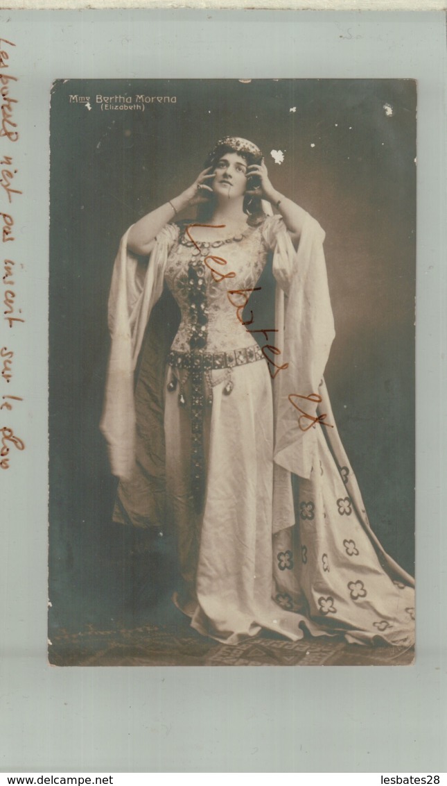 ARTISTE OPERA  Mme BERTHA (Berta) MORENA (Elizabeth)  CARTE  PHOTO   Dec 2018 470 - Opéra