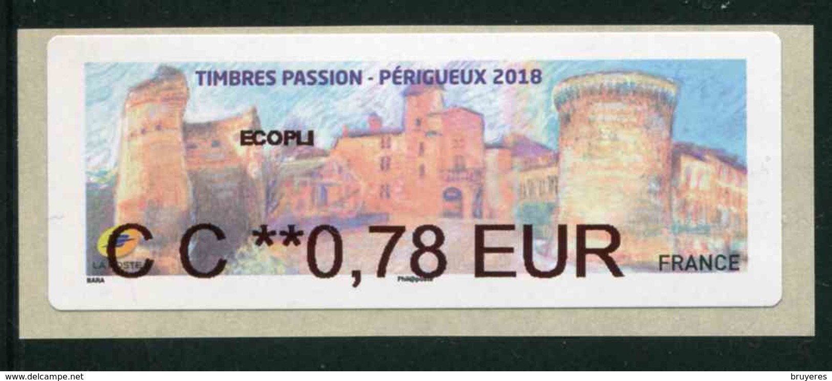 LISA De 2018 - "ECOPLI CC **0.78 EUR - TIMBRES PASSION - PERIGUEUX 2018" - 2010-... Illustrated Franking Labels