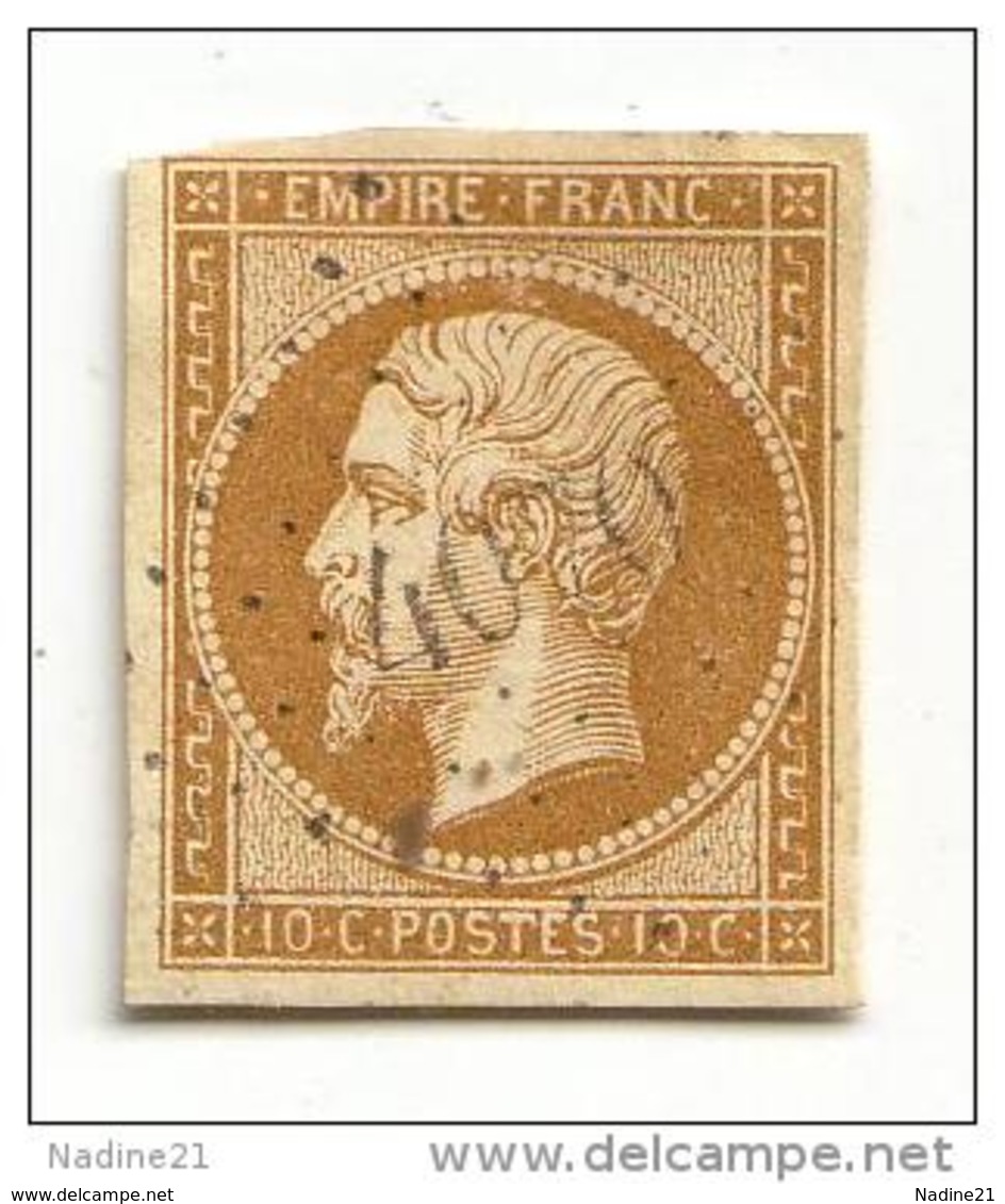 013. Timbre N°13 Bistre-Brun Assez Foncé (pas D'amincis) - PC 4070 Bureau Sup. De Verrey S/ Salmaise (CÔTE D'OR) - 1853-1860 Napoléon III.