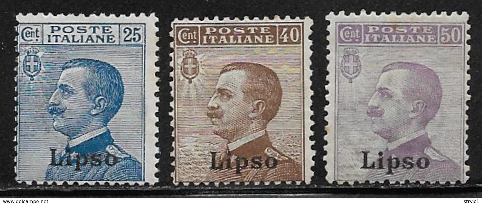 Italy Aegean Islands Lisso, Scott # 6-8 Mint Hinged Italy Stamps Overprinted, 1912 - Aegean (Lipso)