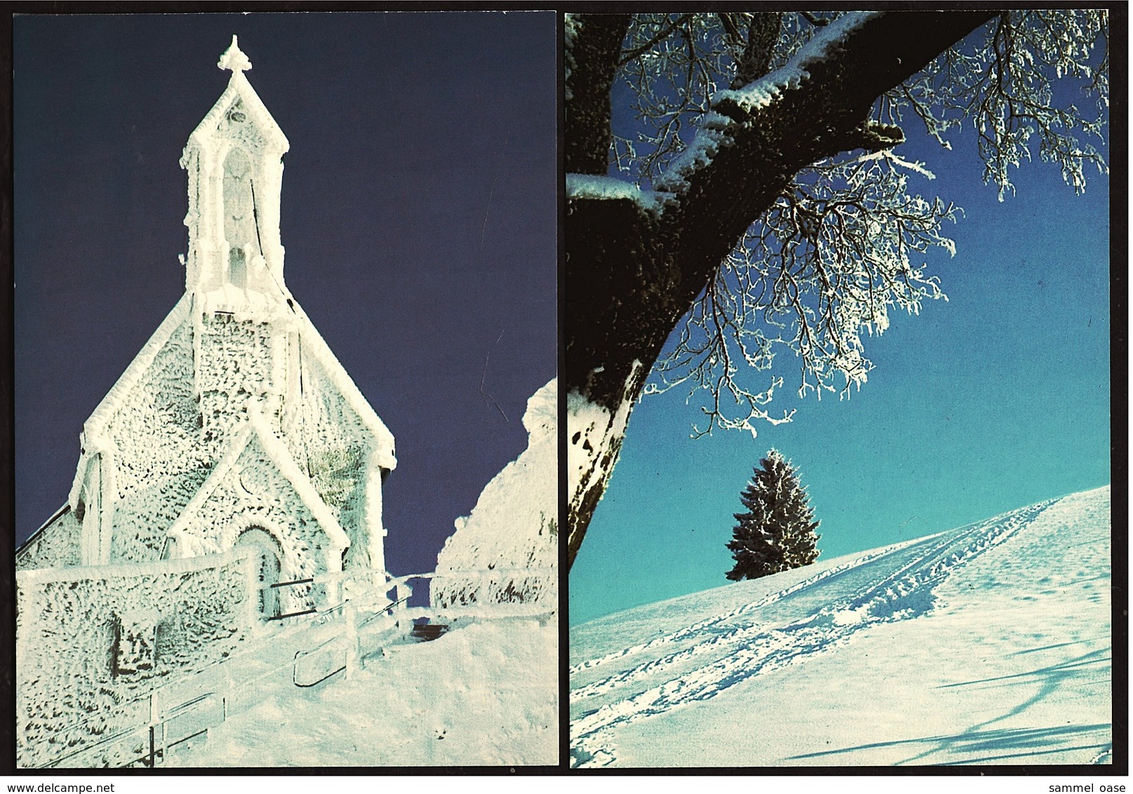 2 X Winter : Wendelsteinkircherl In Bayrischzell / Spuren Im Schnee  -  DJH Ca. 1981  (9255) - Miesbach