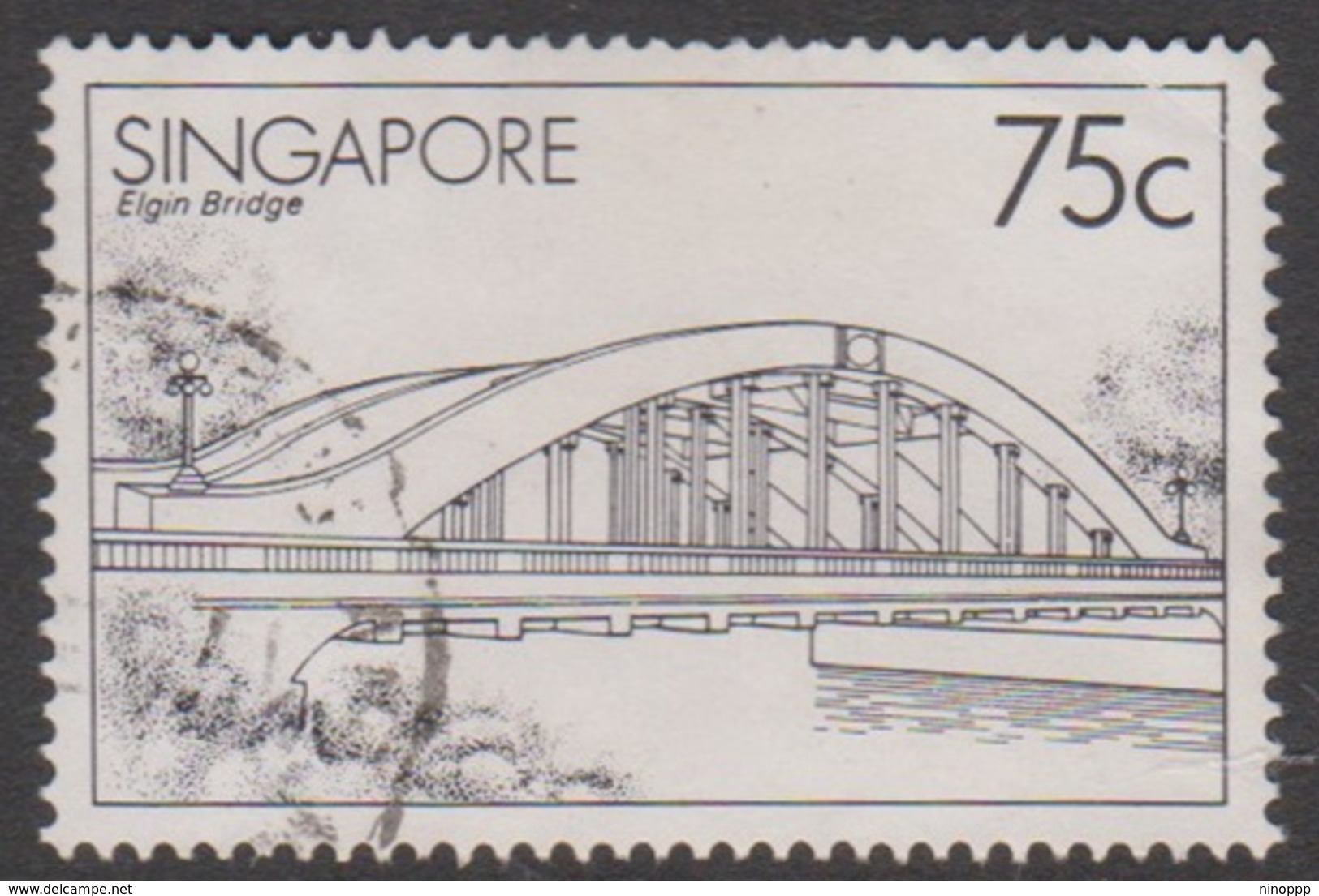 Singapore 493 1985 Bridges 75c Elgin Bridge, Used - Singapore (1959-...)