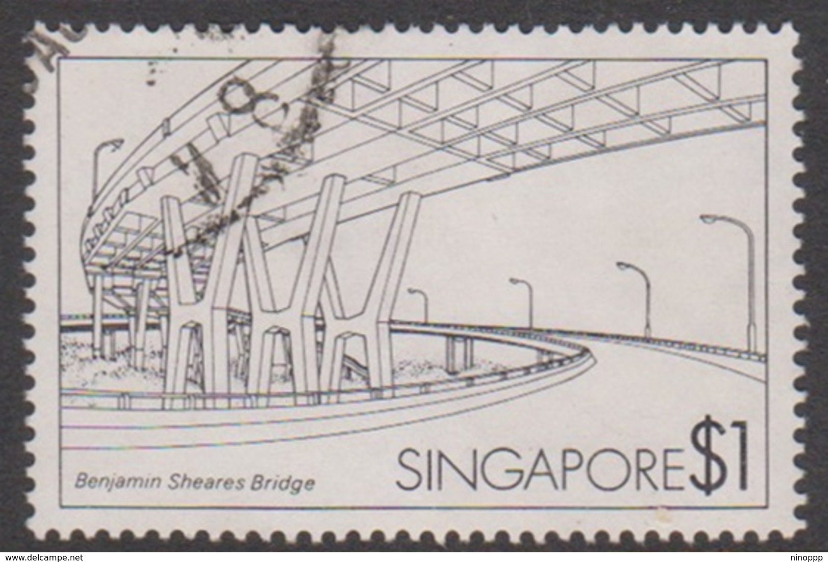 Singapore 494 1985 Bridges $ 1.00 Benjamin Bridge, Used - Singapore (1959-...)