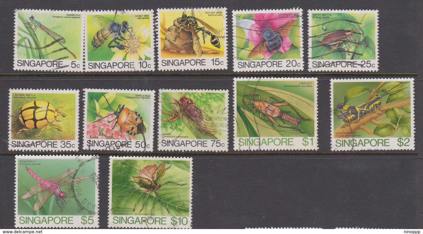 Singapore 495-506 1985 Insects, Used - Singapore (1959-...)