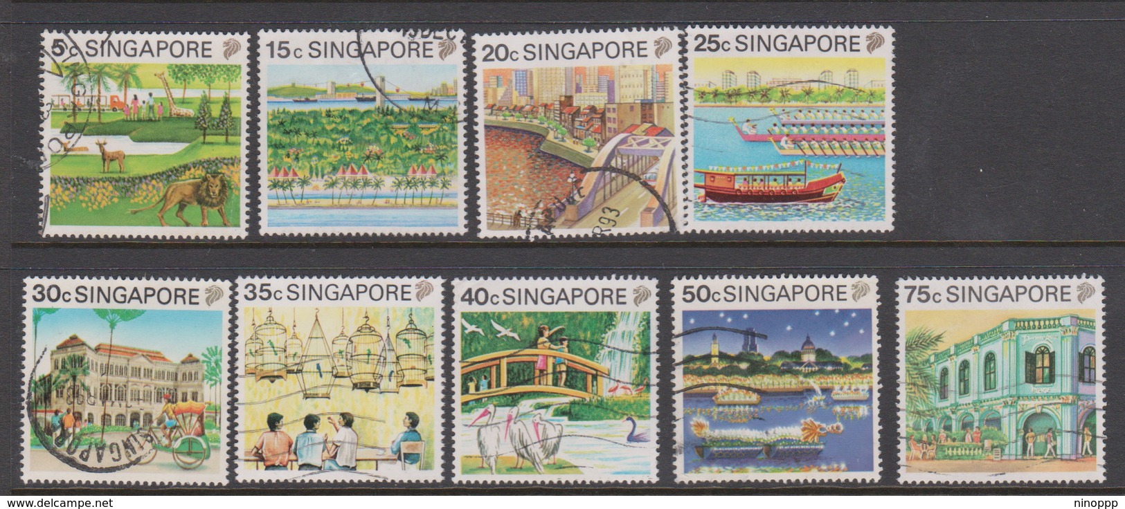 Singapore 628-636 1995 Tourism, Used - Singapore (1959-...)