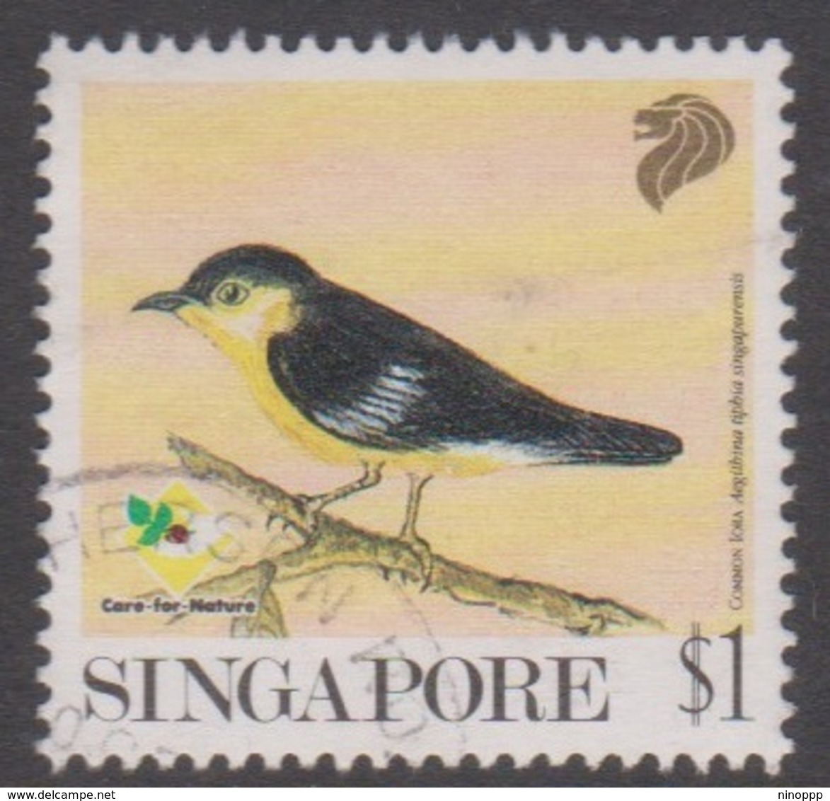 Singapore 670 1991 Garden Birds $ 1.00 Common Lora, Used - Singapour (1959-...)