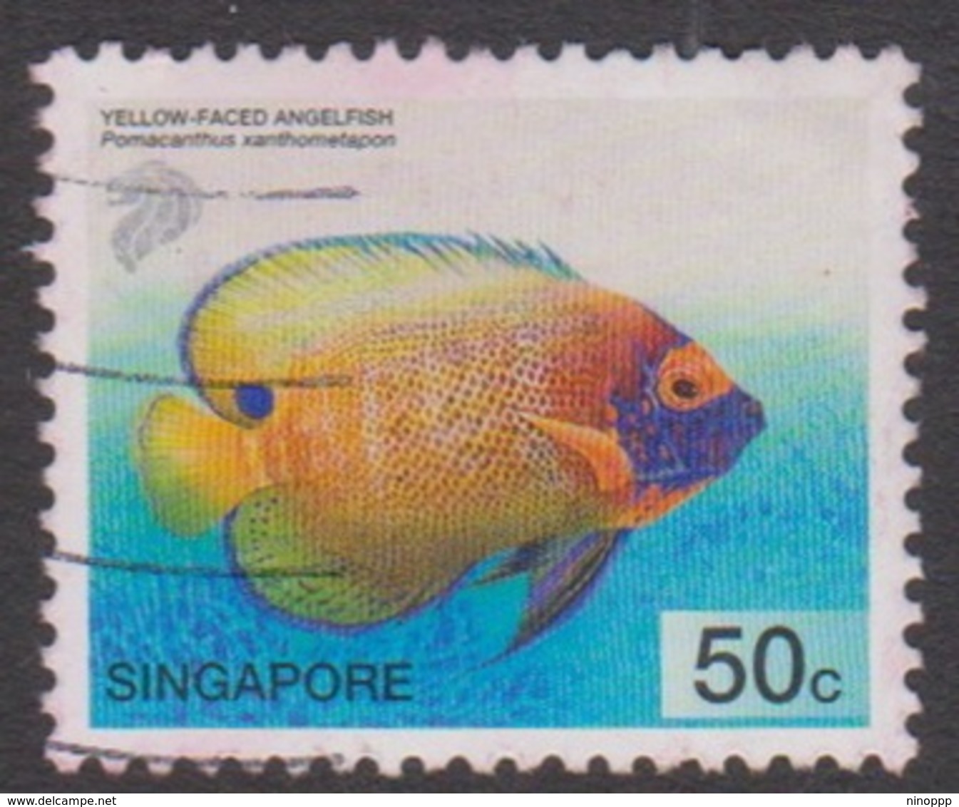 Singapore 1049 2001-04 Tropical Fishe,50c Yellow-faced Angelfish, Used - Singapore (1959-...)