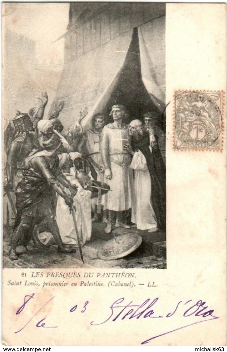 41ld 117  CPA - LES FRESQUES DU PANTHEON - SAINT LOUIS PRISSONIER EN PALESTINE - Panthéon