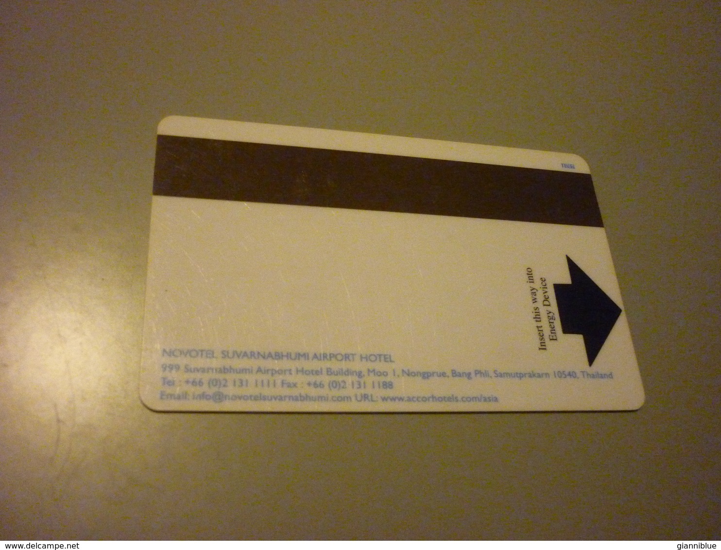 Thailand Suvarnabhumi Airport Novotel Hotel Room Key Card - Cartes D'hotel