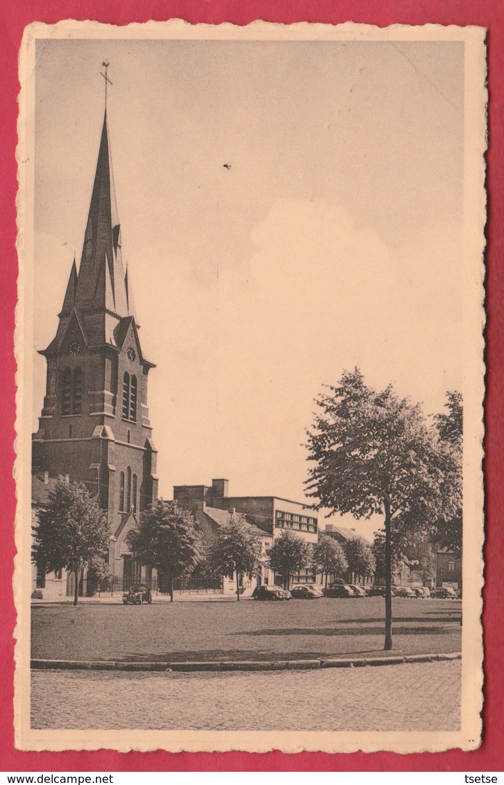 La Hestre- Place Communale Et Eglise - 1955 ( Voir Verso ) - Manage