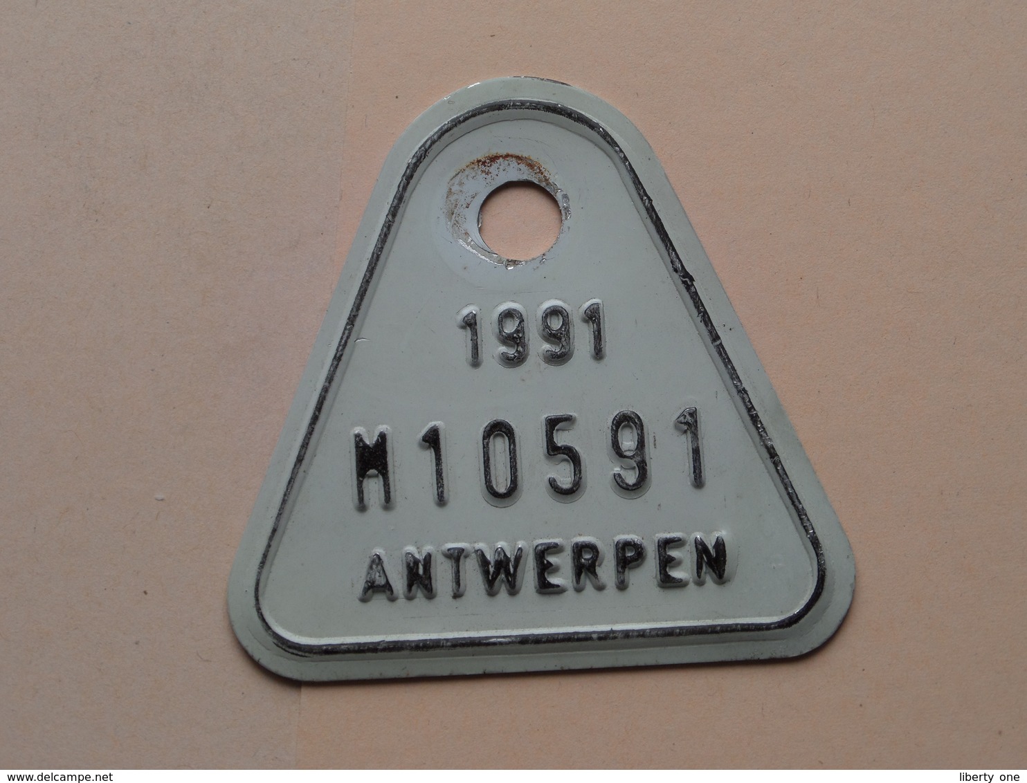 FIETSPLAAT 1991 : M10591 ( ANTWERPEN ) Zie Foto Voor Detail ! - Plaques D'immatriculation