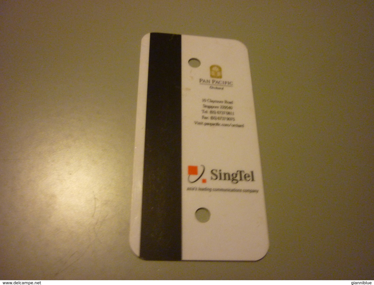 Singapore Pan Pacific Orchard Hotel Room Key Card (SingTel) - Cartes D'hotel