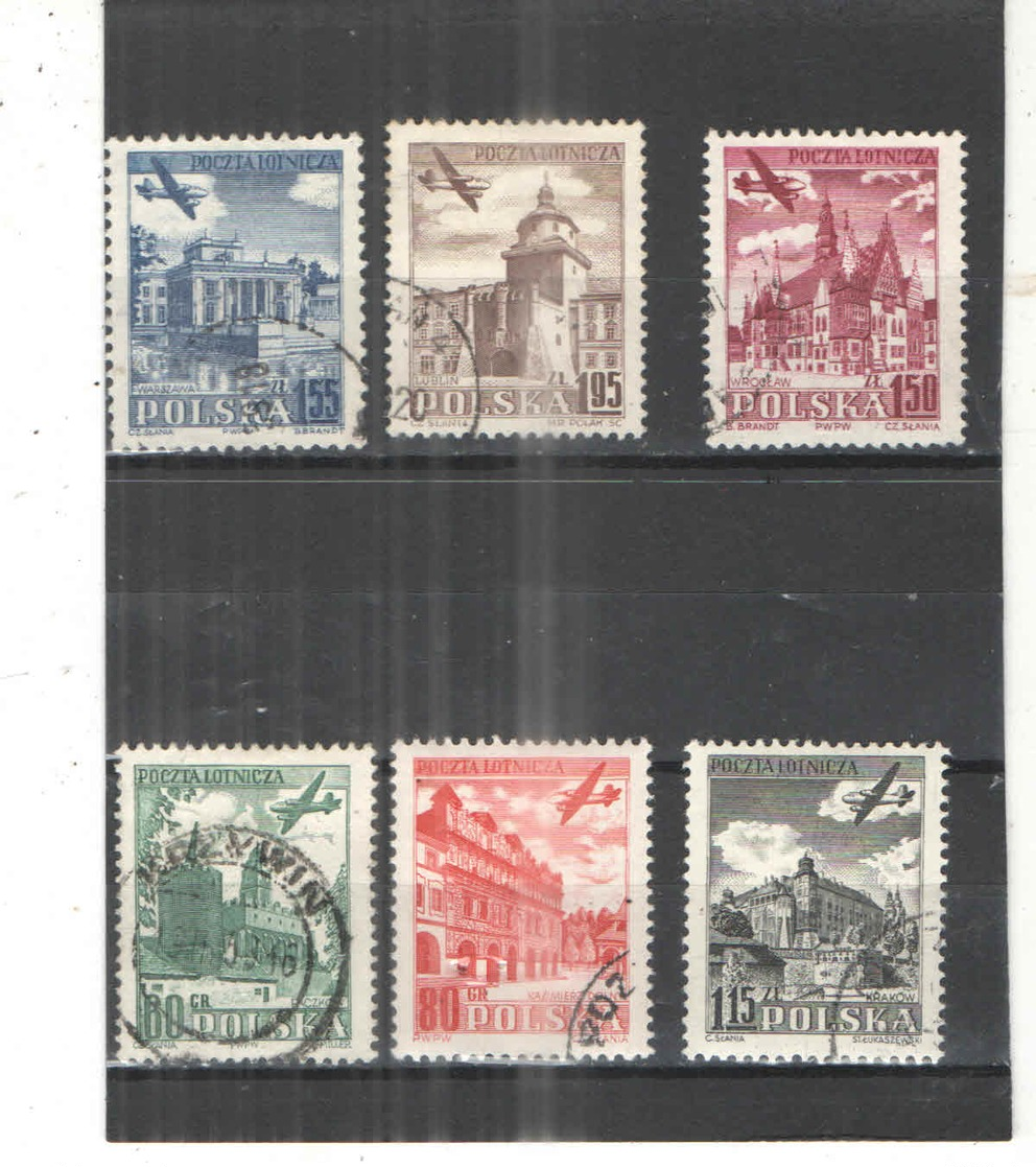 Polonia PA 1954 Planes Over Scott.C 35/40 See Scan On Schaubek Page; - Used Stamps