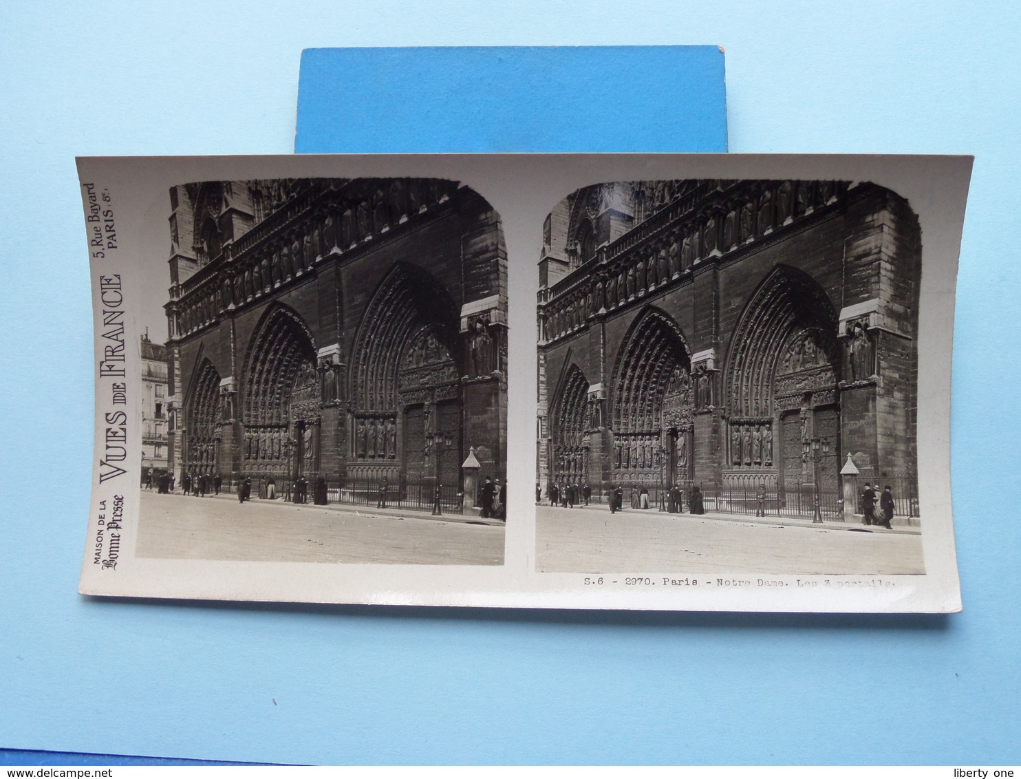 PARIS : Notre-Dame - Les 3 Portails : S. 6 - 2970 ( Maison De La Bonne Presse VUES De FRANCE ) Stereo Photo ! - Photos Stéréoscopiques