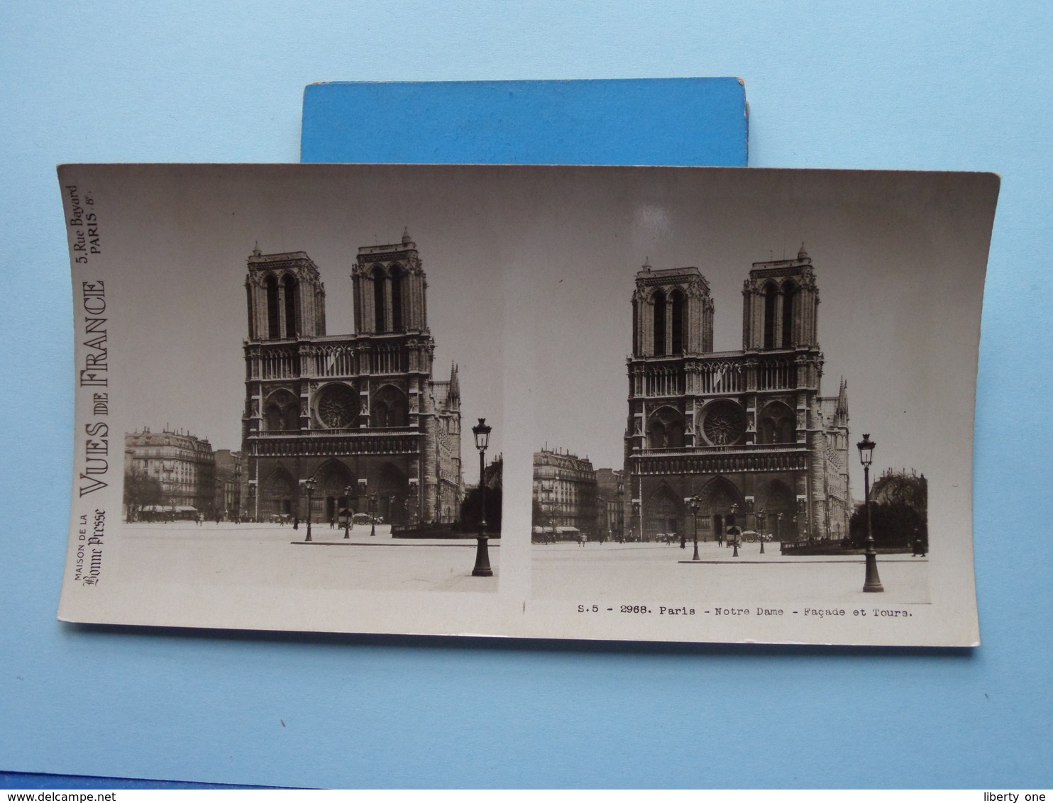 PARIS : Notre-Dame - Façade Et Tours : S. 5 - 2968 ( Maison De La Bonne Presse VUES De FRANCE ) Stereo Photo ! - Photos Stéréoscopiques