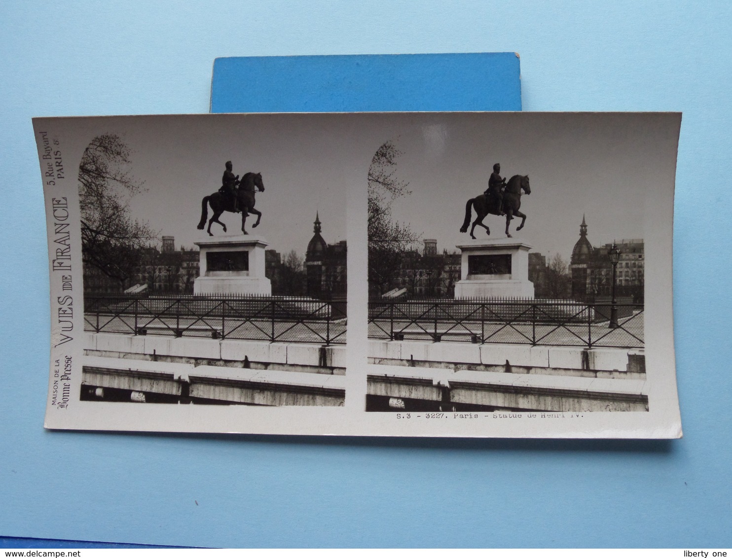 PARIS : Statue De Henri IV : S. 3 - 3227 ( Maison De La Bonne Presse VUES De FRANCE ) Stereo Photo ! - Photos Stéréoscopiques