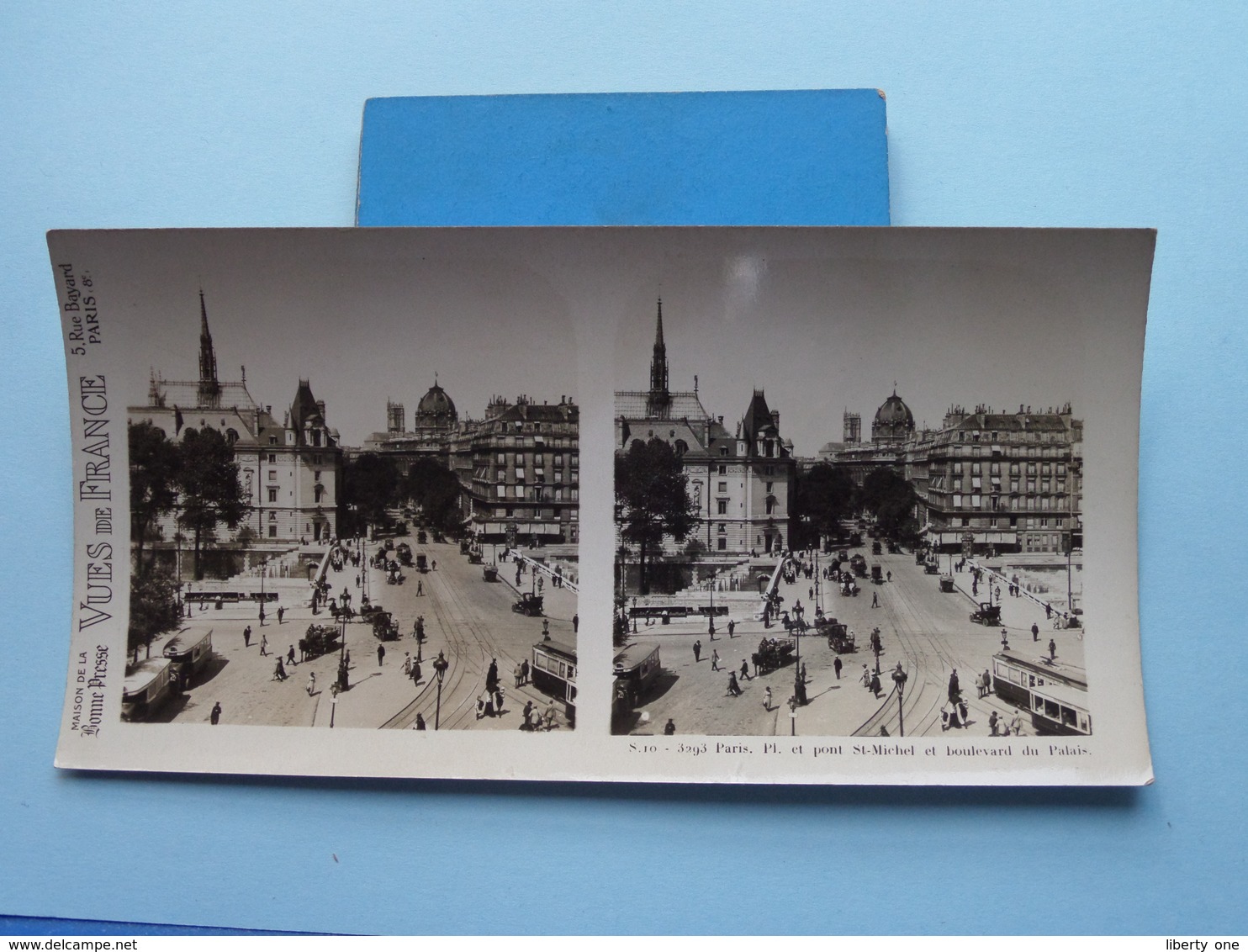 PARIS : Pl. Et Pont St. Michel Et Blvd Du Pal : S. 10 - 3293 ( Maison De La Bonne Presse VUES De FRANCE ) Stereo Photo ! - Photos Stéréoscopiques