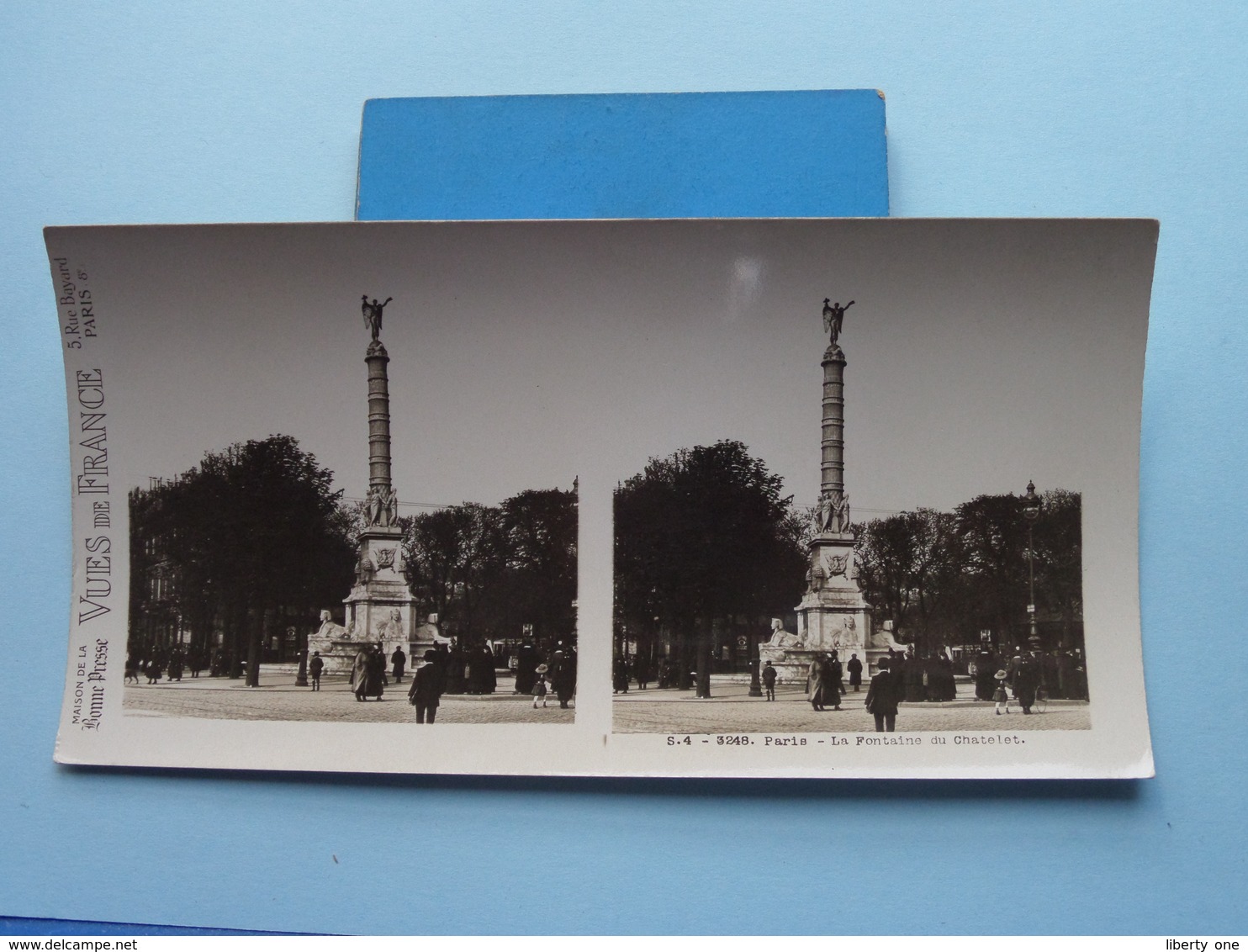 PARIS : La Fontaine Du Chatelet : S. 4 - 3248 ( Maison De La Bonne Presse VUES De FRANCE ) Stereo Photo ! - Stereoscopio