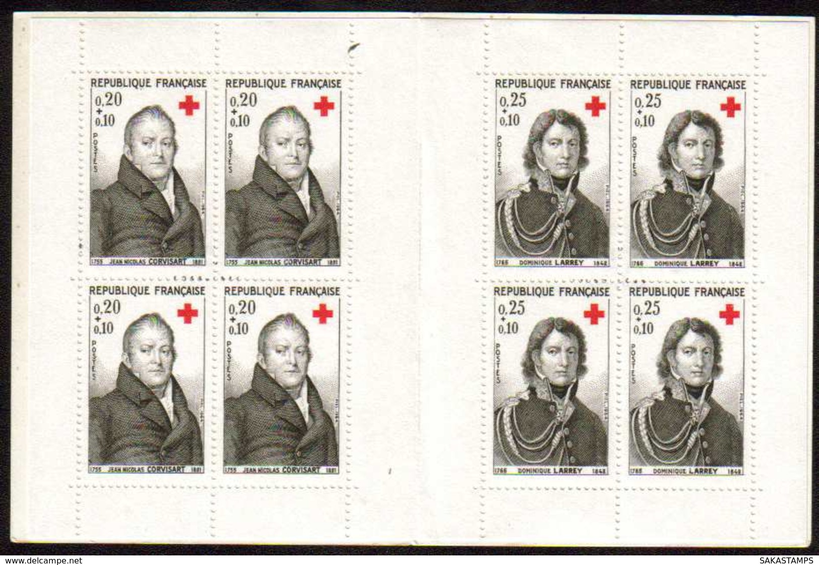 1964-(MNH=**) Francia Libretto Quattro S.8v.""pro Croce Rossa,medici""cat.Filagrano  7 - Ongebruikt