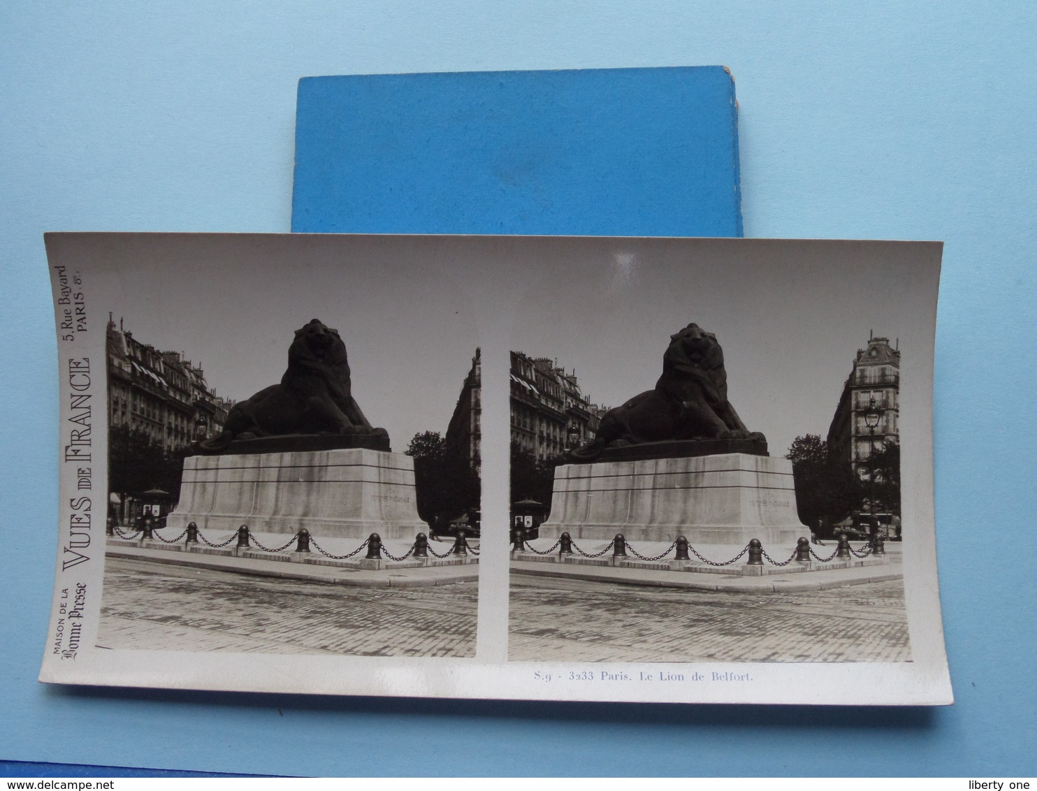 PARIS : Le Lion De Belfort : S. 9 - 3233 ( Maison De La Bonne Presse VUES De FRANCE ) Stereo Photo ! - Photos Stéréoscopiques