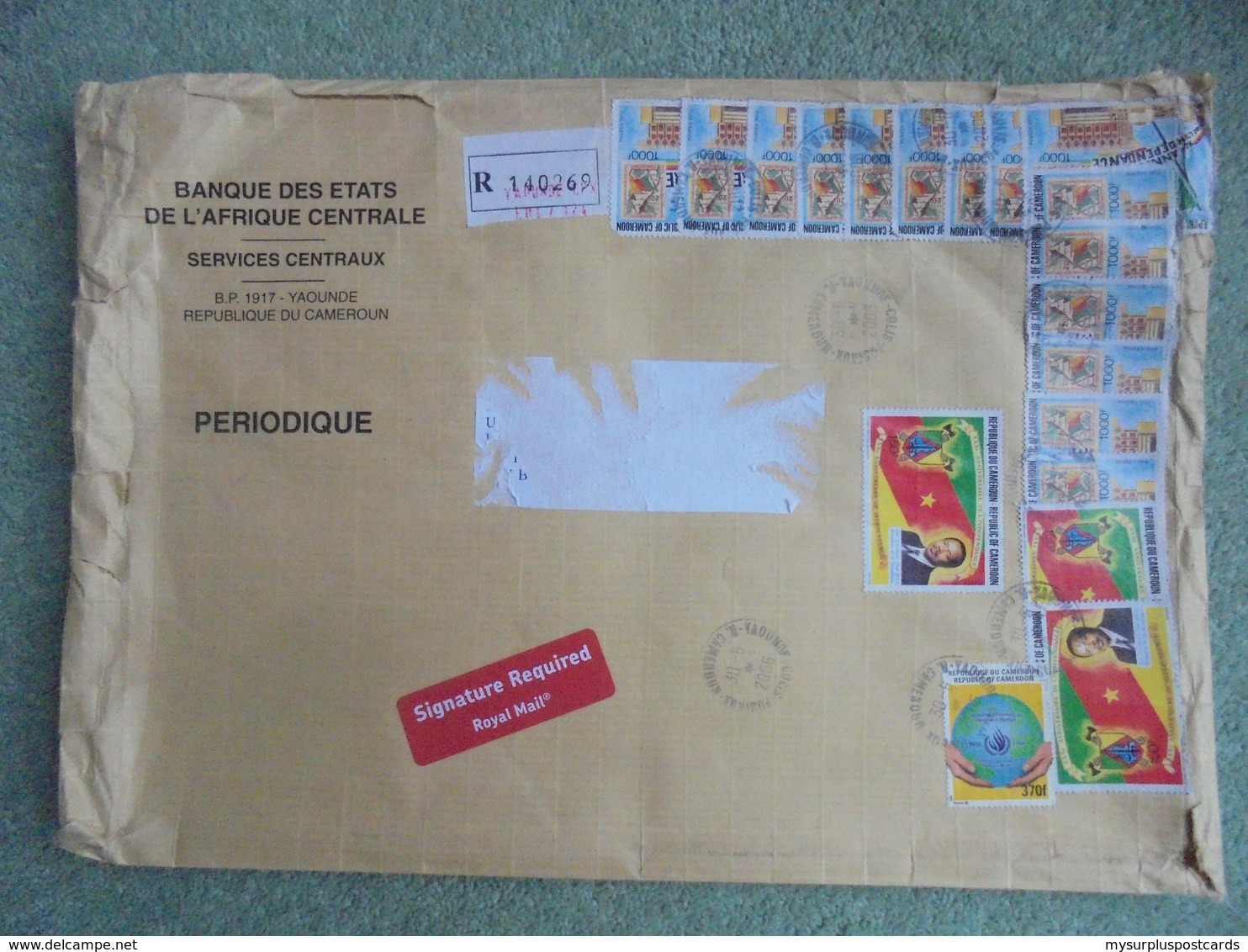 S074: Envelope With 19  REPUBLIC OF CAMEROON Stamps. Postmark Dated 30.06.2006. - Cameroon (1960-...)