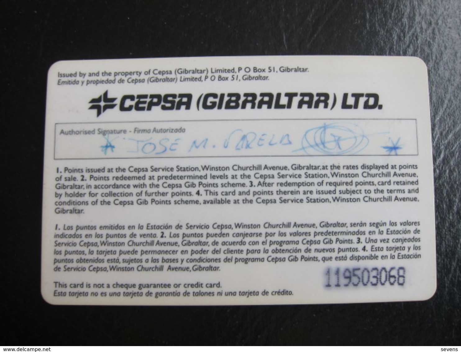 Gibraltar CEPSA GIB Points Chip Card - Non Classés