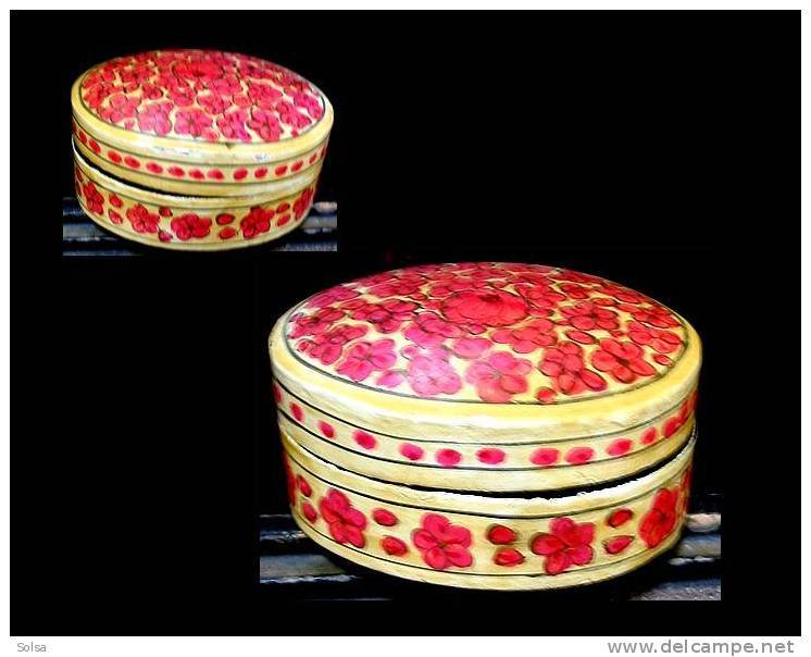 Petite Boîte Indienne Peinte Main / Indian Handmade And Handpainted Woodenbox - Art Populaire