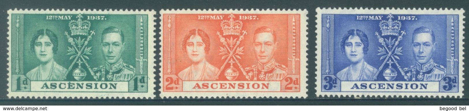 ASCENSION - MNH/**. - 1937 - CORONATION - Yv 35-37 -  Lot 18392 - Ascension (Ile De L')