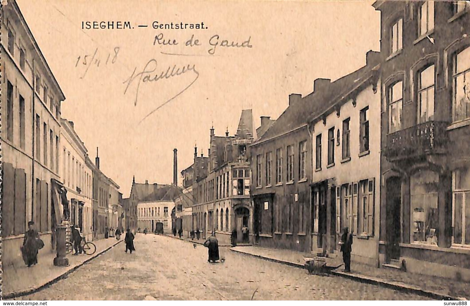 Iseghem - Gentstraat (animée, 1918, Strobbe-Hoornaert) - Izegem