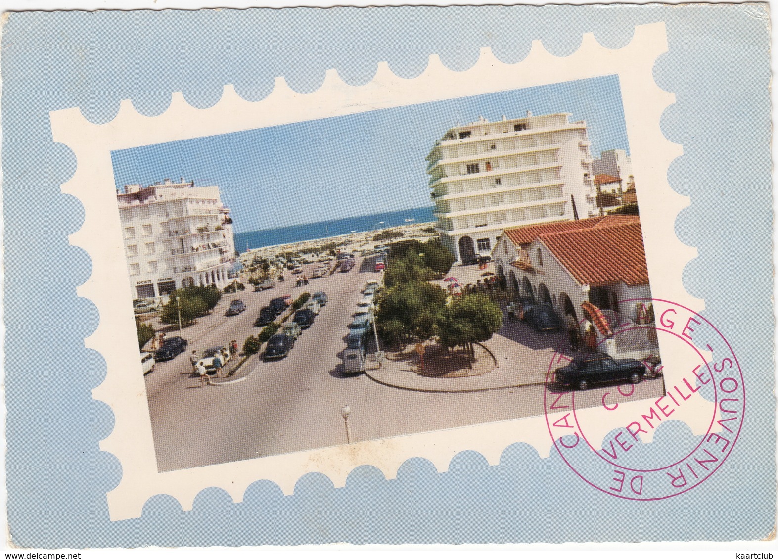 Canet-Plage: CITROËN 2CV,  PEUGEOT 403, 203, RENAULT 4CV, SIMCA ARIANE - L'Entrée De La Plage - Toerisme