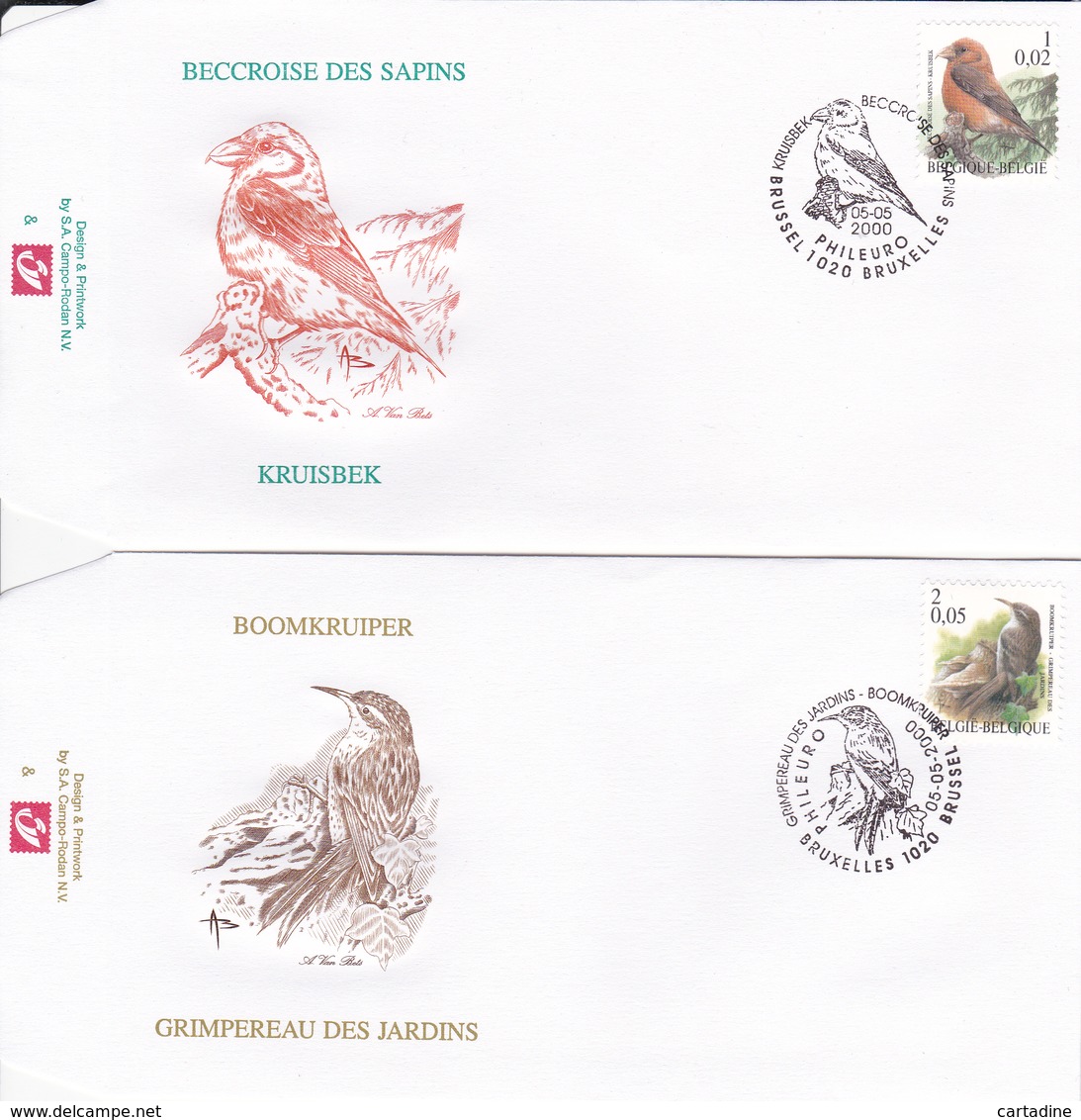 Série De 4 FDC - Oiseaux De BUZIN - Timbres N° 2918/21 - 1985-.. Birds (Buzin)