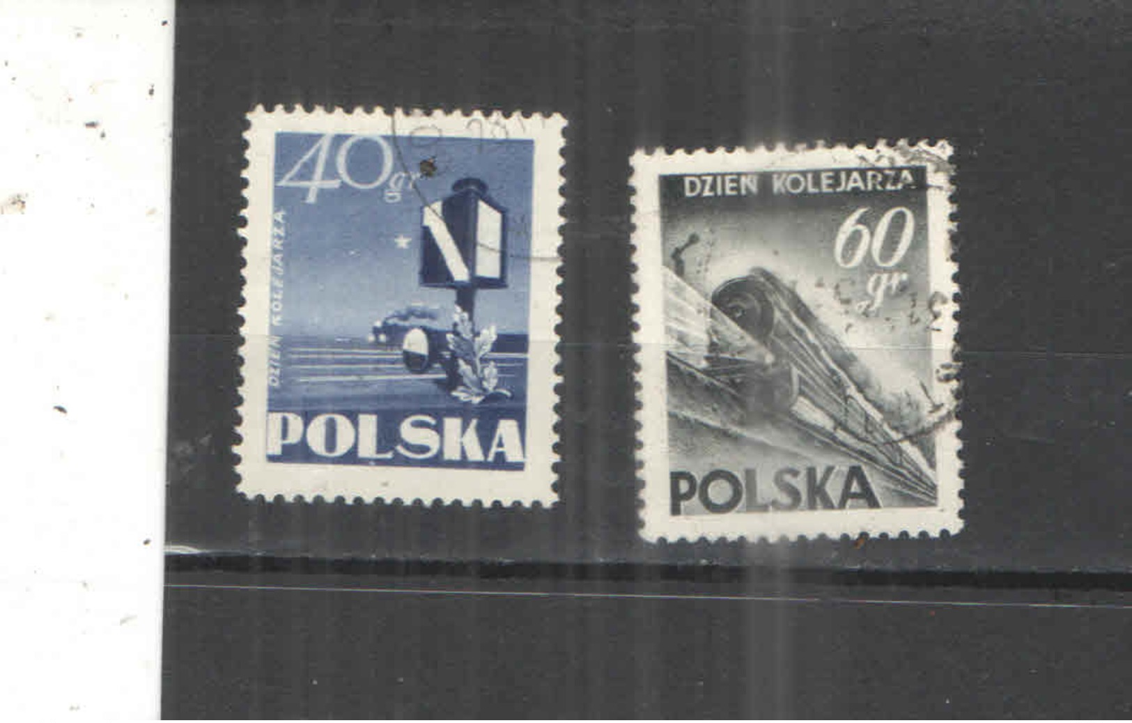 Polonia PO 1954 Segnali Ferrovie Scott.635+636+See Scan On Schaubek Page; - Usados